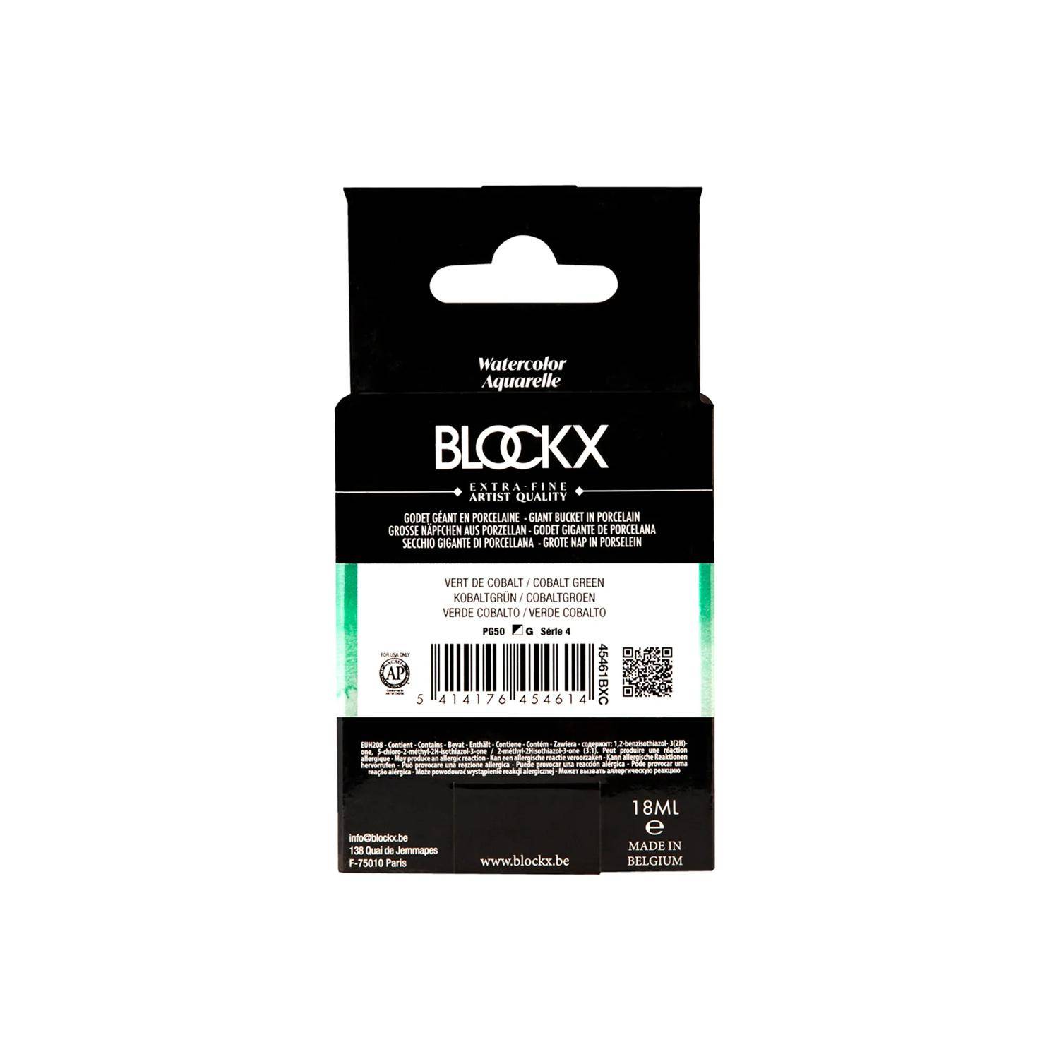 Blockx Aquarellfarbe, Kobaltgrün - Großer Napf 18ml - Kobaltgrün 45461BXC