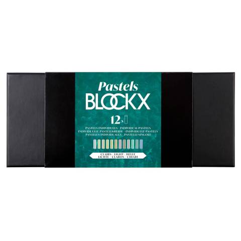 Blockx Box mit 12 Pastellkreiden, 12x9 cm, helle Farben 12912CBXC