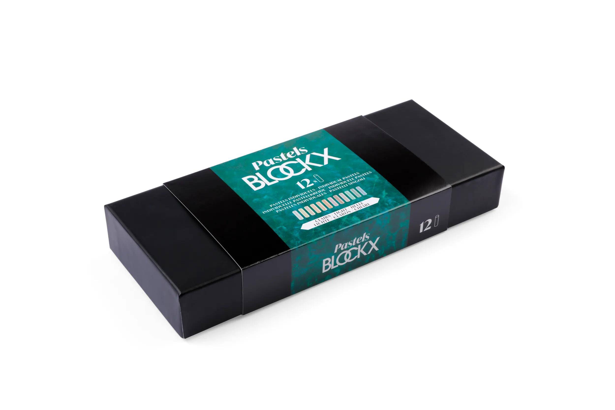Blockx Box mit 12 Pastellkreiden, 12x9 cm, helle Farben 12912CBXC