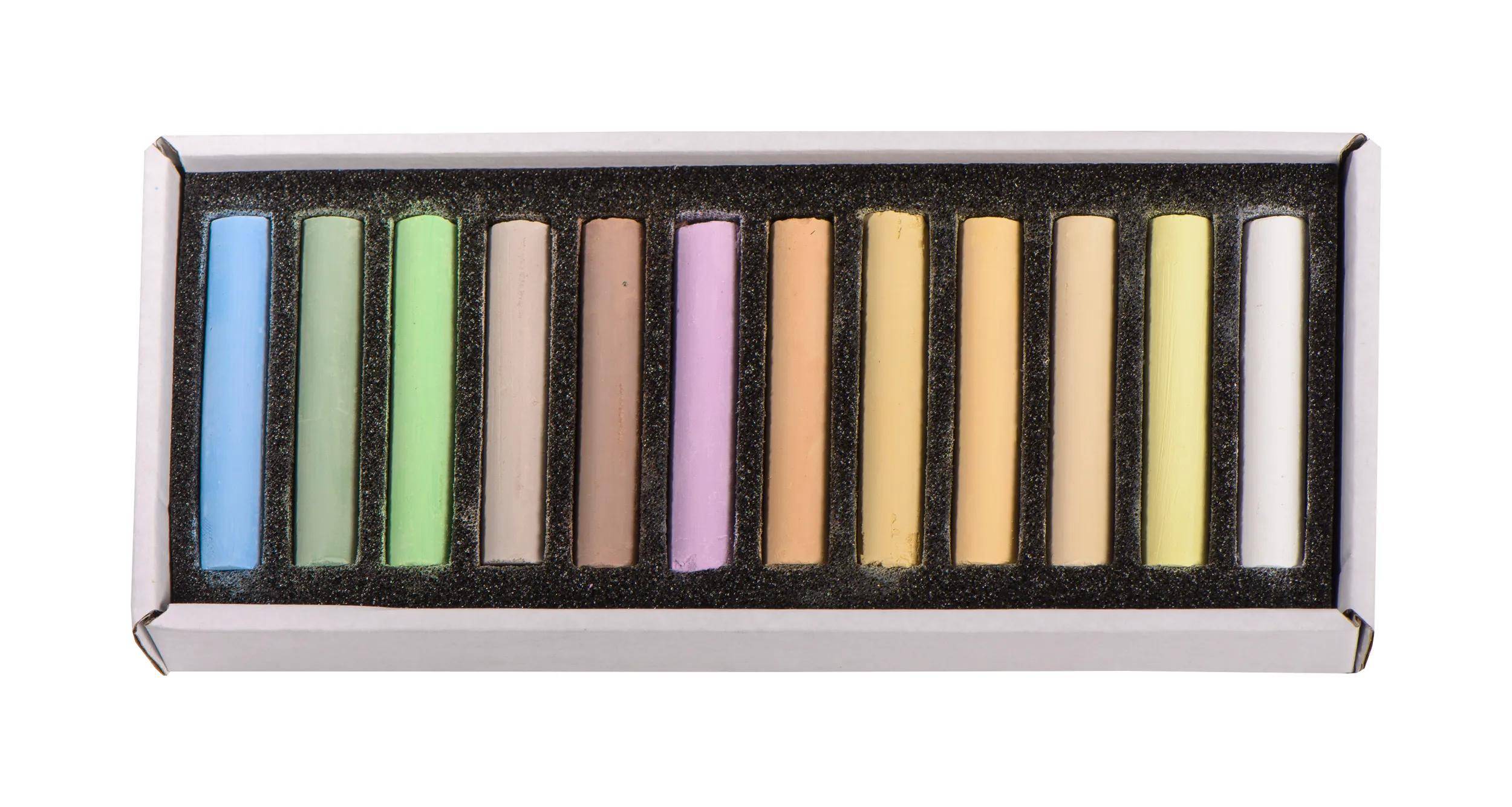 Blockx Box mit 12 Pastellkreiden, 12x9 cm, helle Farben 12912CBXC