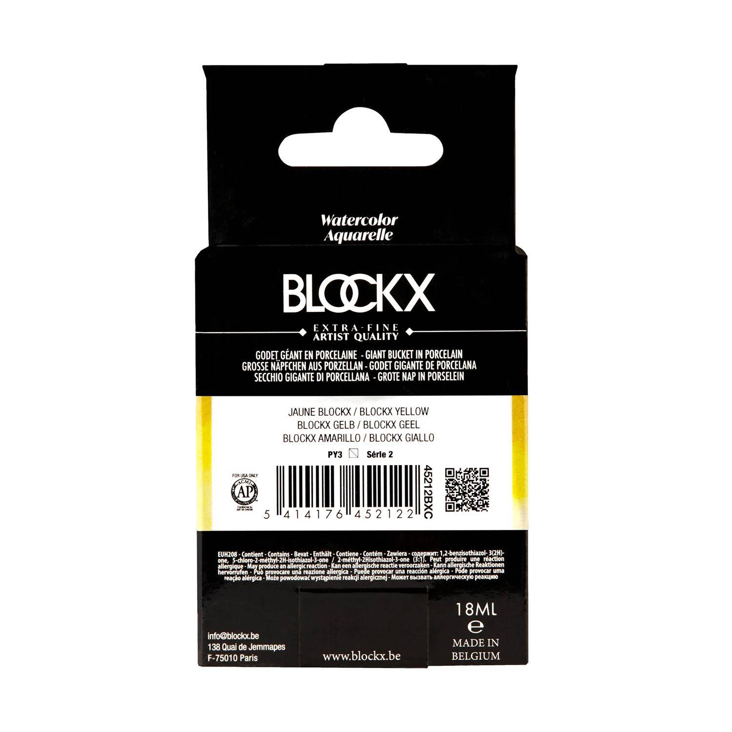 Blockx Aquarellfarbe, Blockx Gelb - Großer Napf 18ml - Blockx Gelb 45212BXC