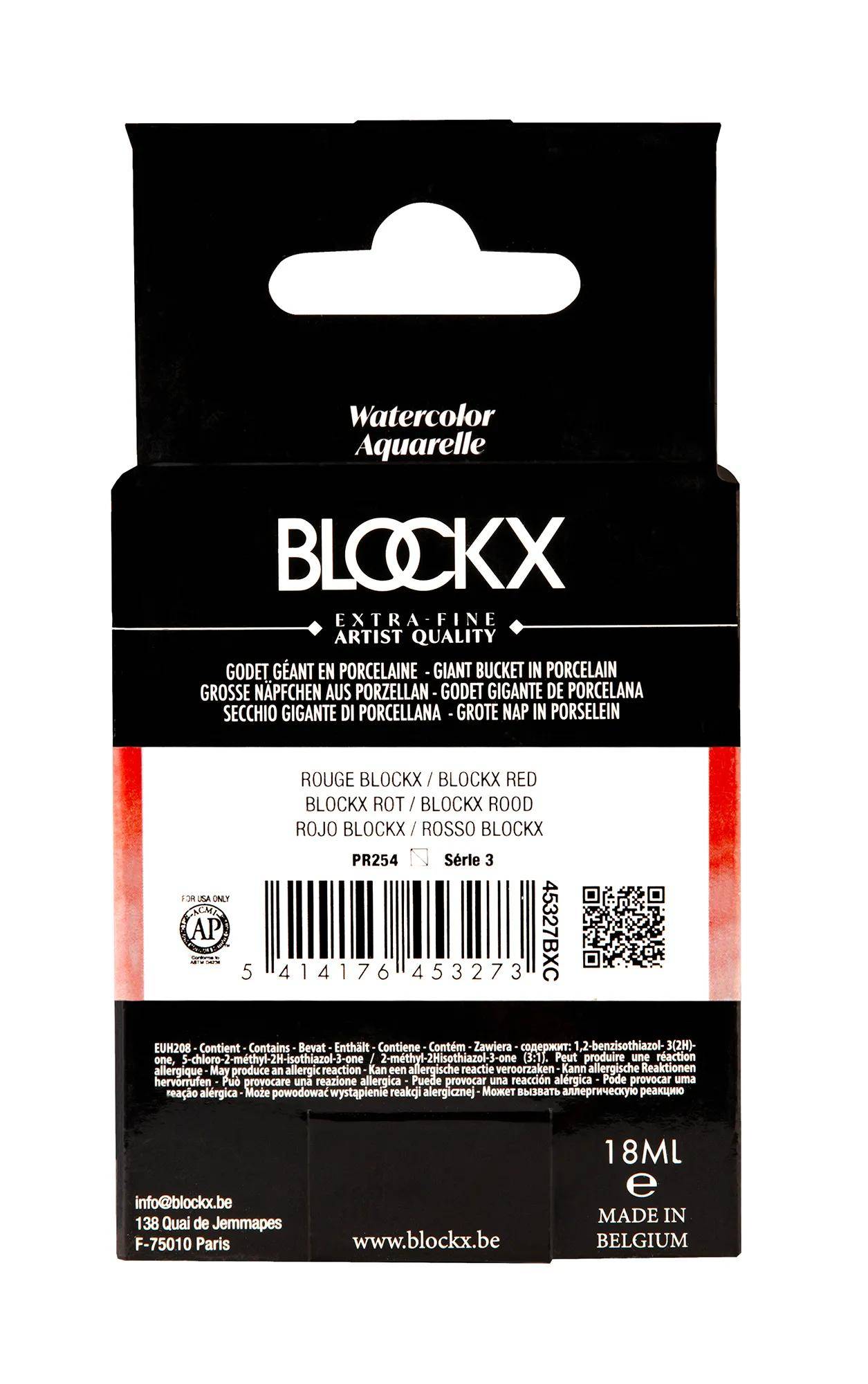 Blockx Aquarellfarbe, Blockx Rot - Großer Napf 18ml - Rot Blockx 45327BXC