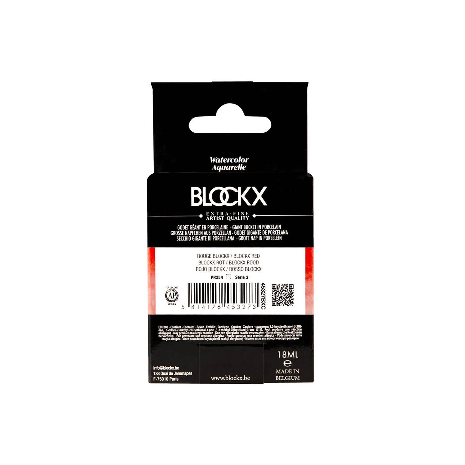 Blockx Aquarellfarbe, Blockx Rot - Großer Napf 18ml - Rot Blockx 45327BXC