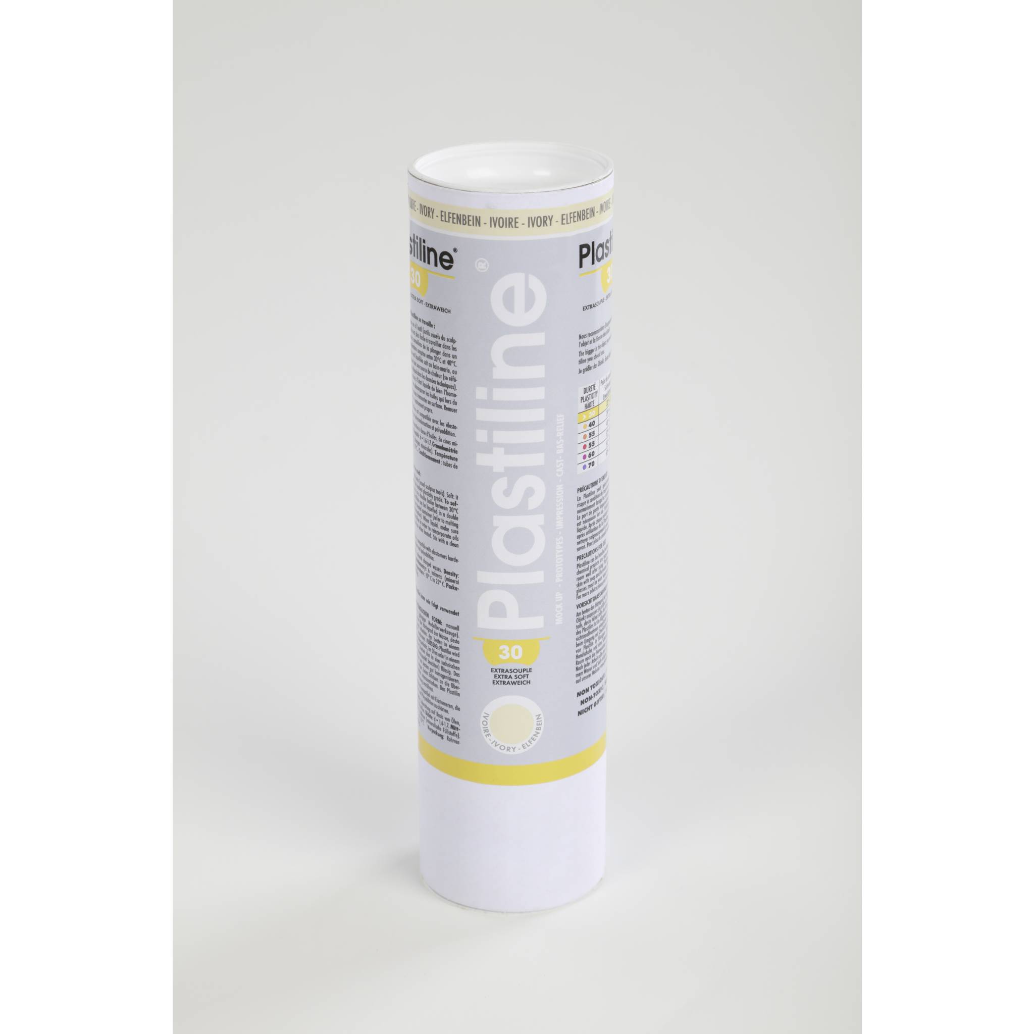 Plastiline 1kg, Härtegrad 30 (extraweich), Rohrverpackung Elfenbein 1130T