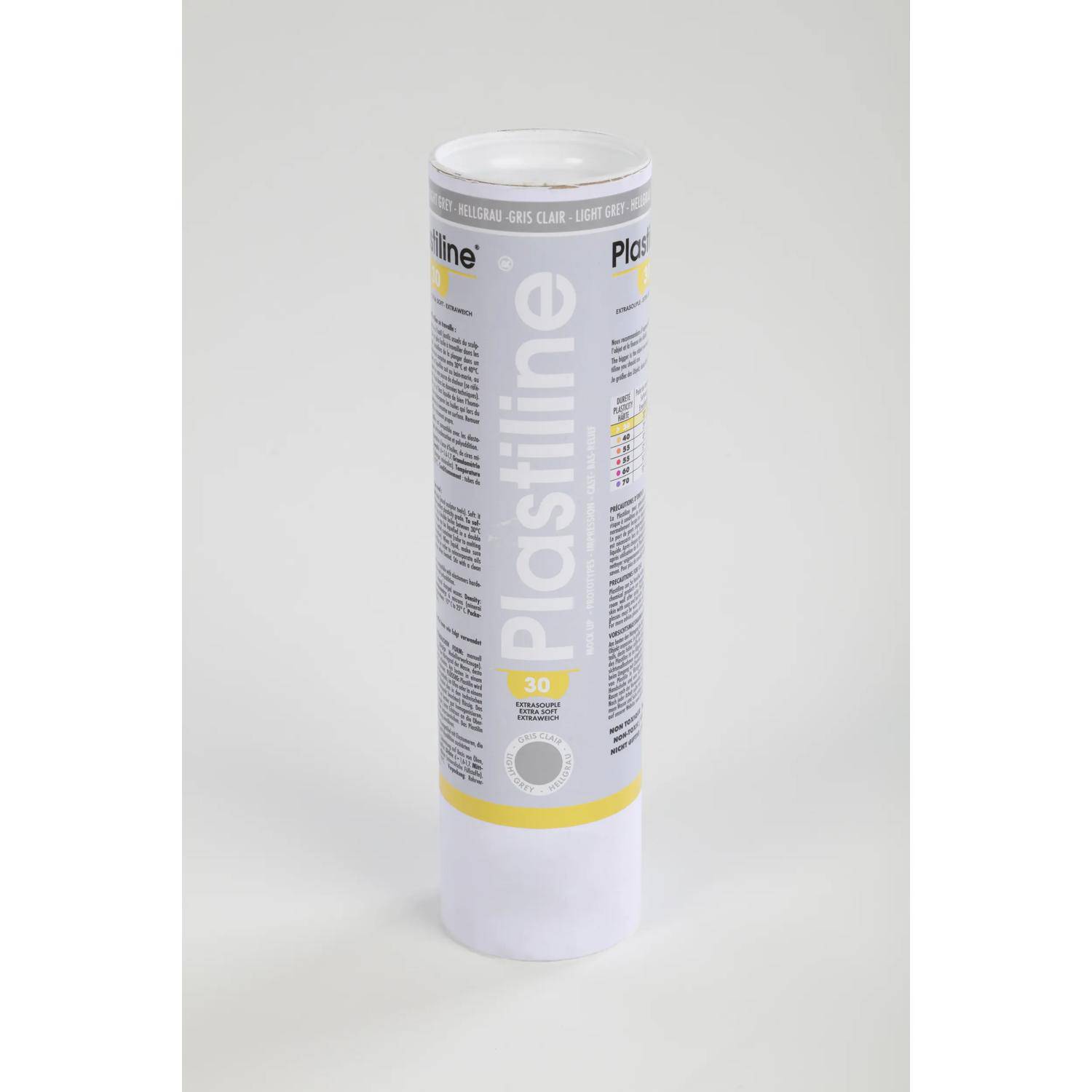 Plastiline 1kg Modelliermasse Härtegrad 30 (extraweich) - Hellgrau 1630T