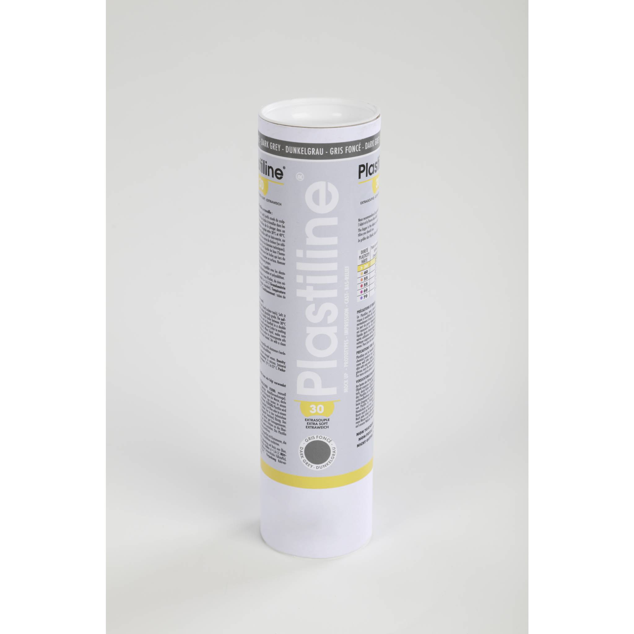 Plastiline 1kg Modelliermasse Härtegrad 30 (extraweich) - Dunkelgrau 1730T