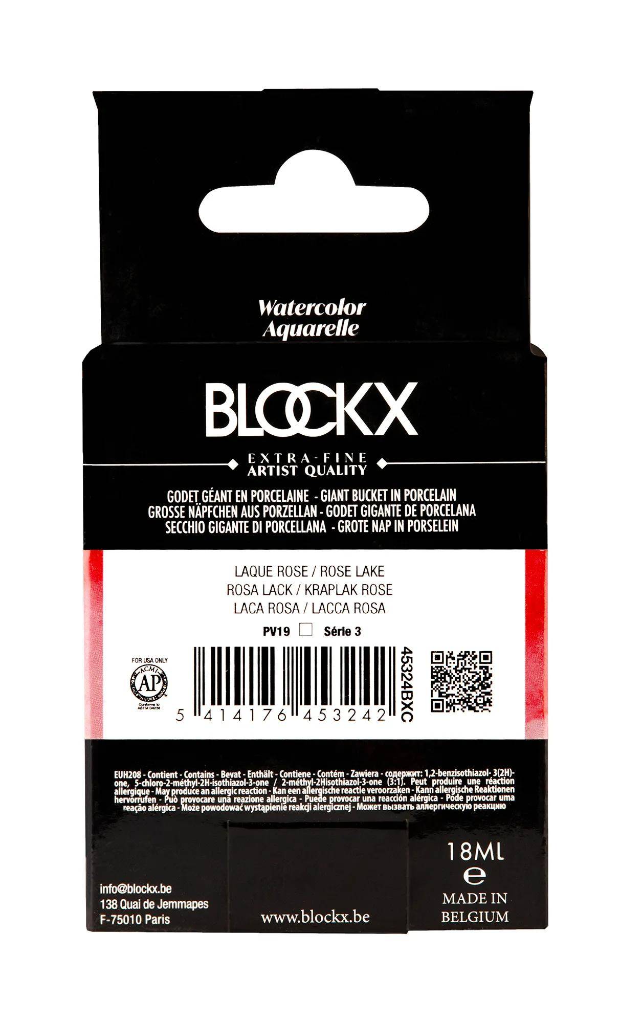 Blockx Aquarellfarbe, Rosalack - Großer Napf 18ml - Lackrosa 45324BXC