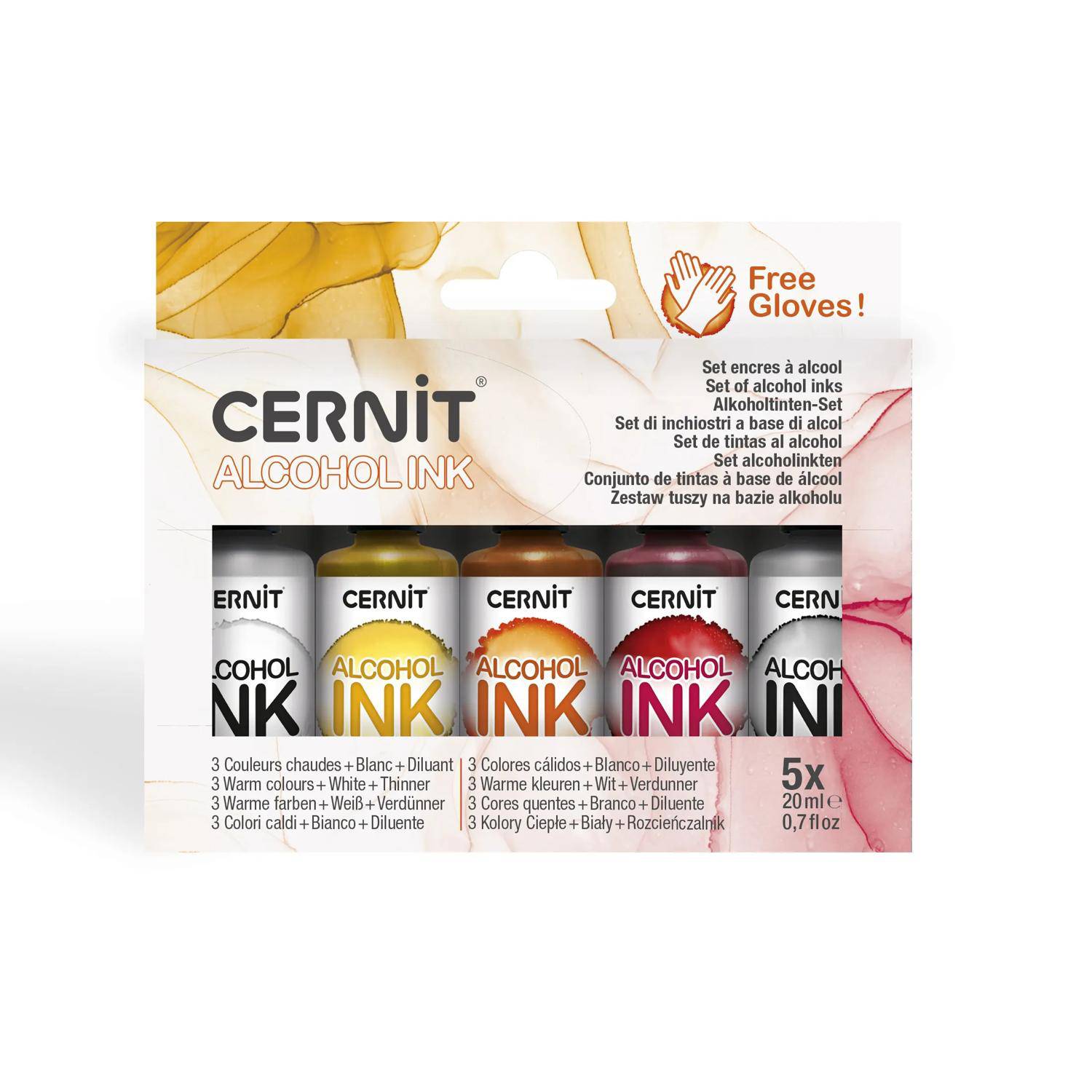 Cernit Set Alkoholtinten, warme Farben, 13x3x11 cm - Sortierung CEASS007C