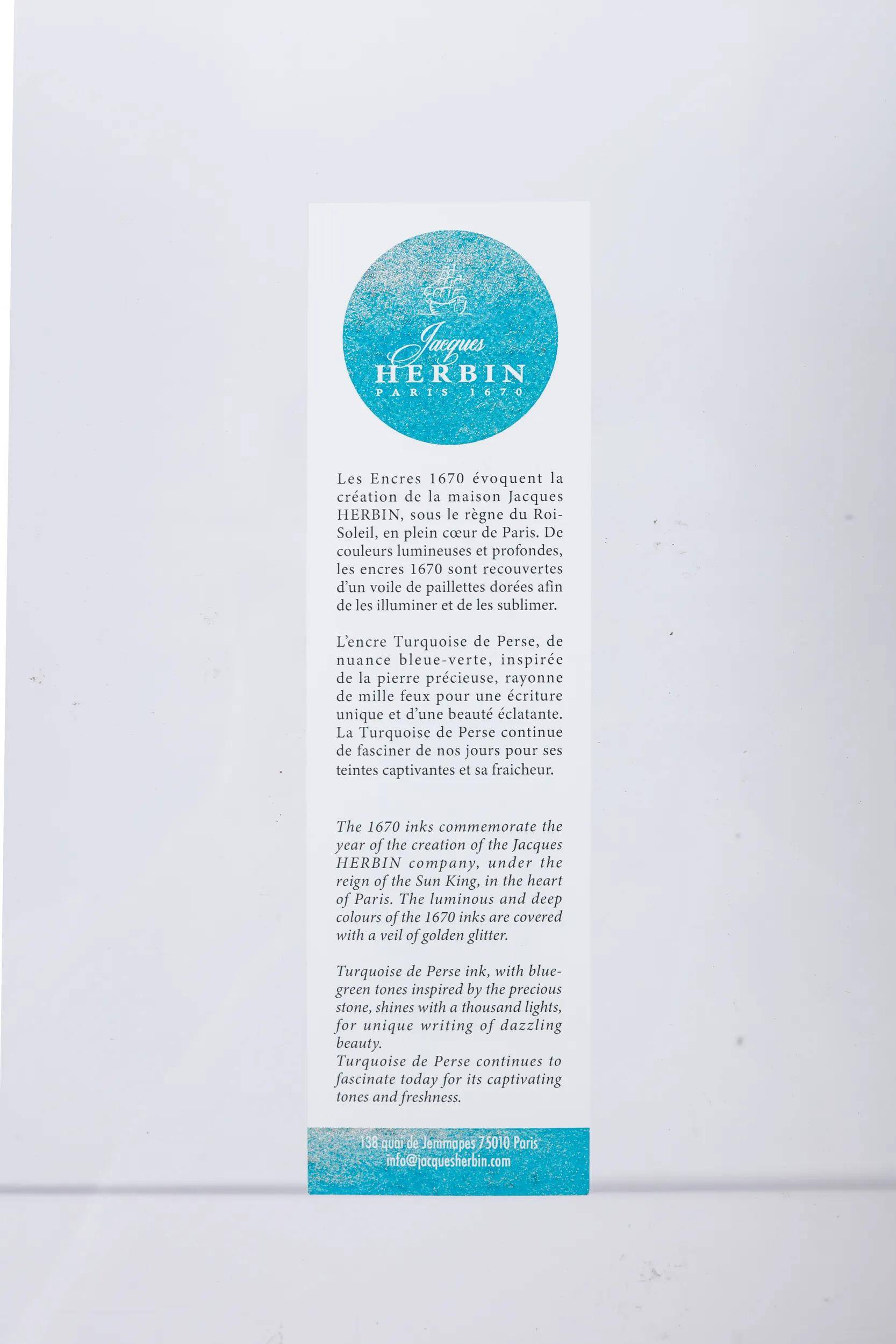 Jacques Herbin Lesezeichen Turquoise Perse#(10) 21JT