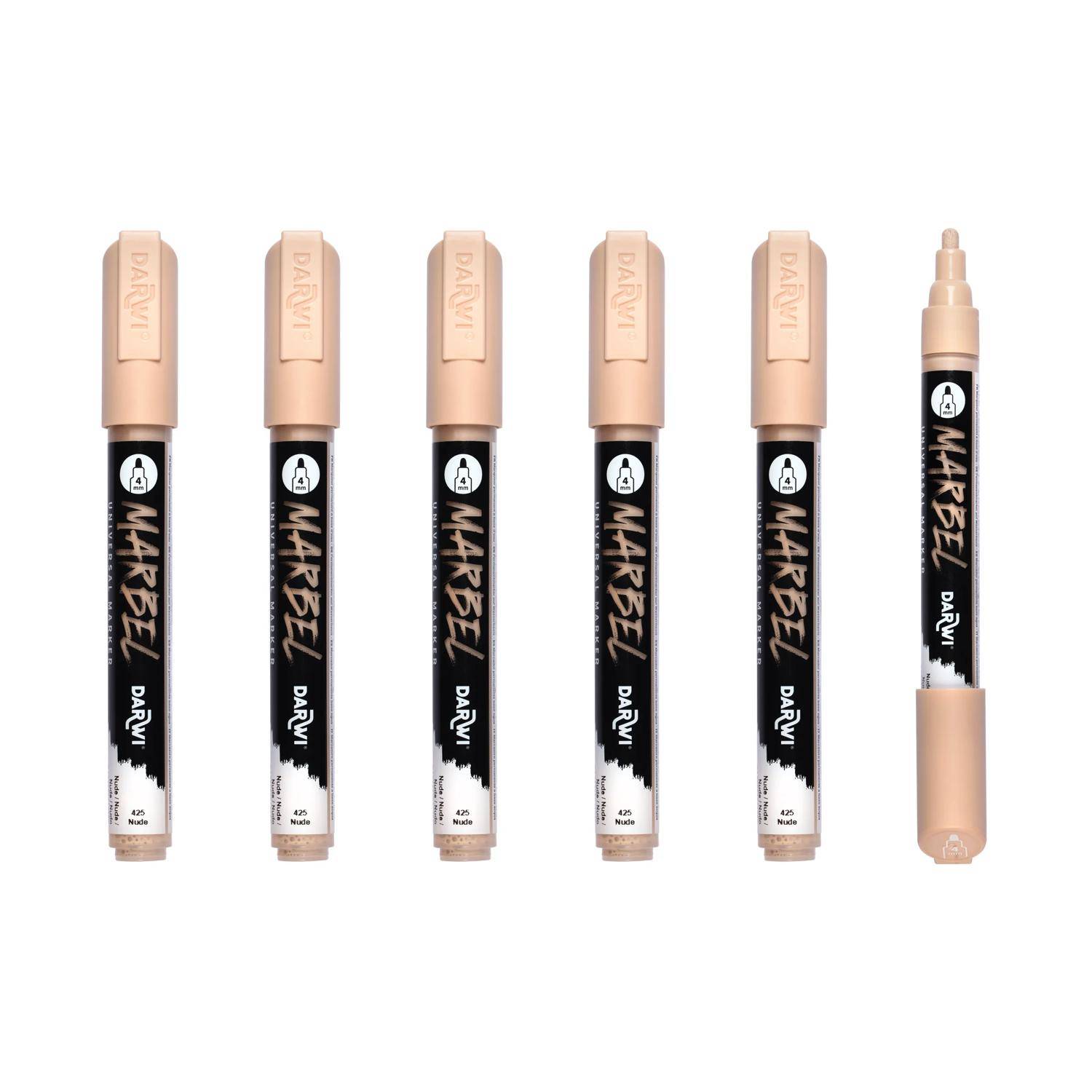 Darwi 6x Universalmarker Acrylfarbe, Rundspitze medium 4mm Nude DA0226004425C