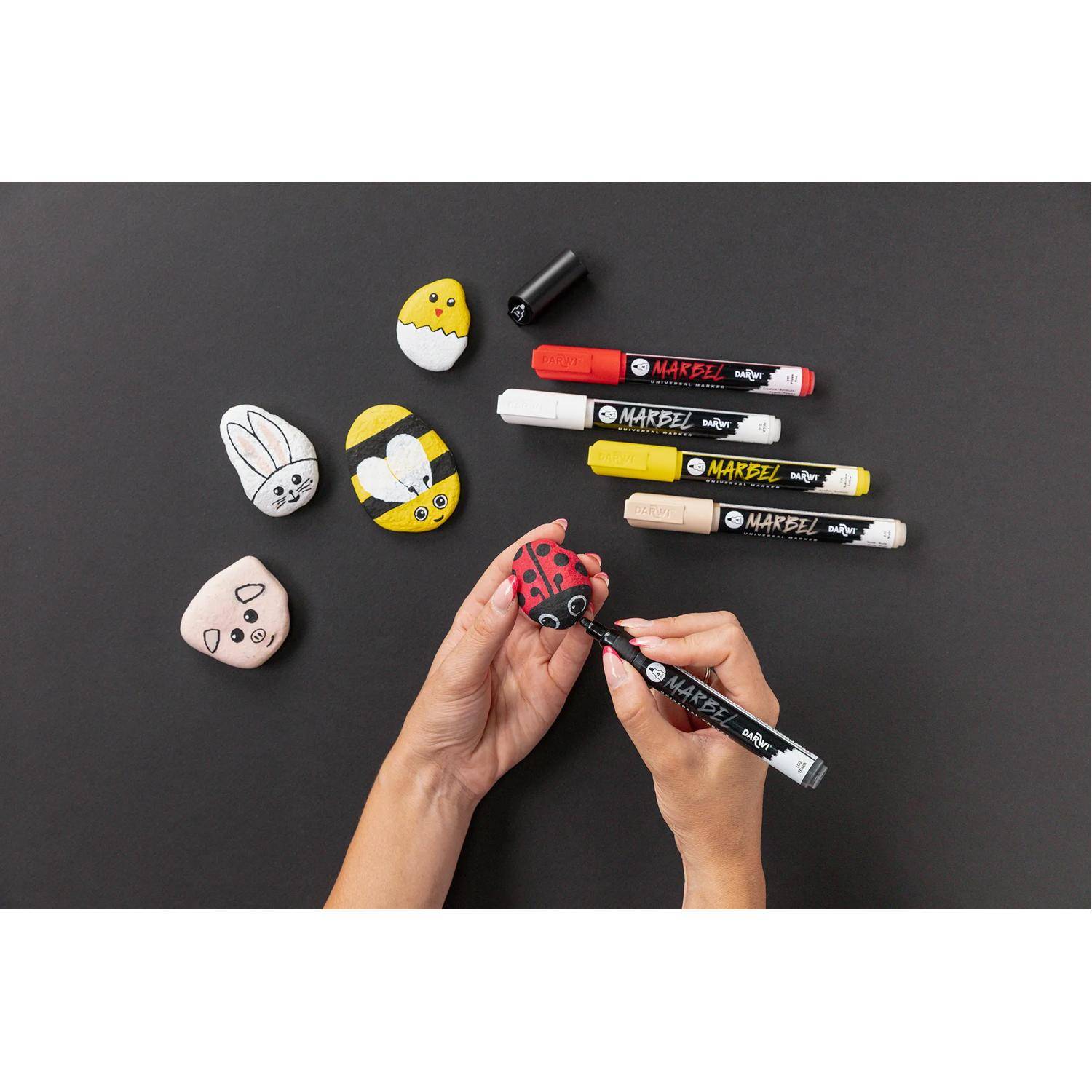 Darwi 6x Universalmarker Acrylfarbe, Rundspitze medium 4mm Mohnrot DA0226004480C