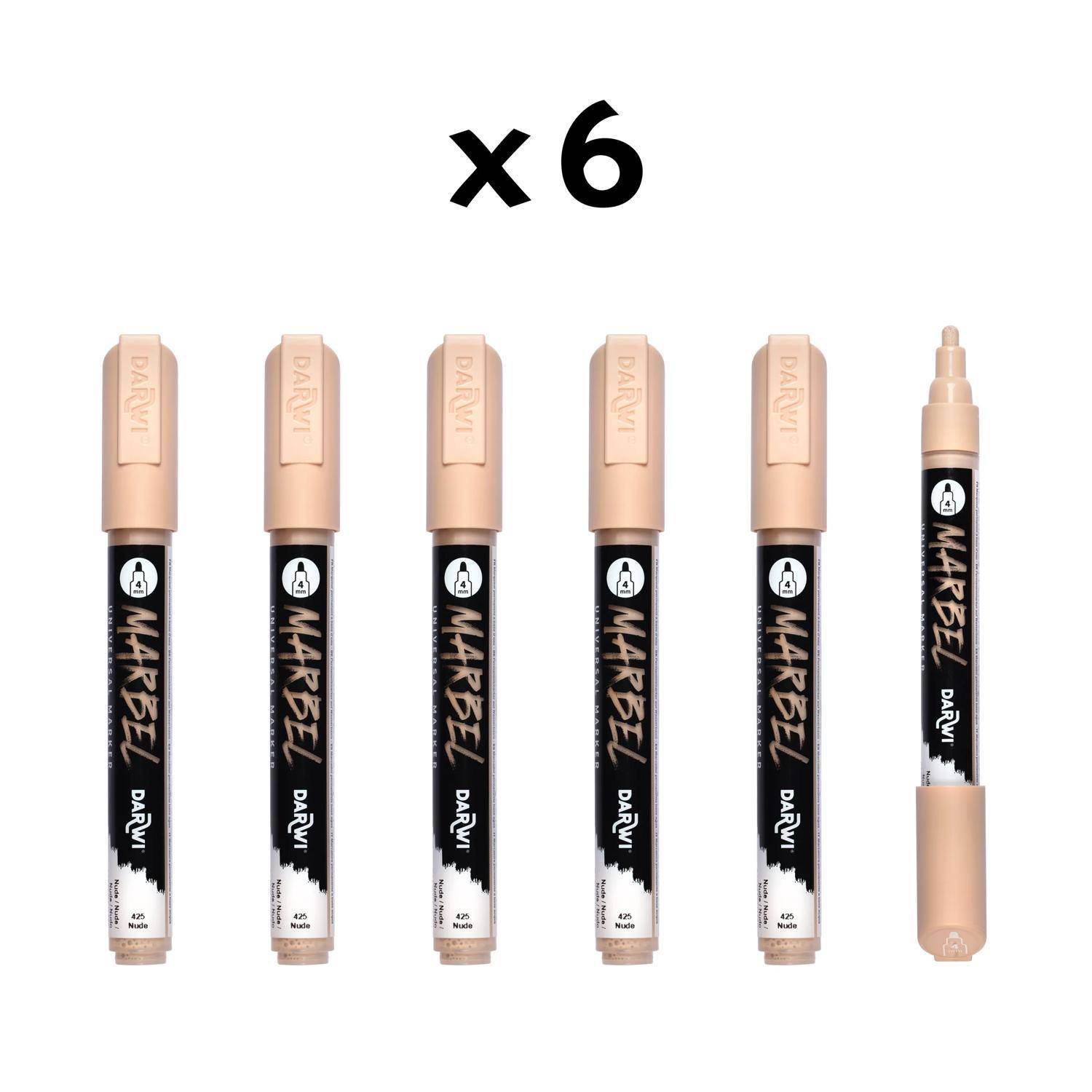 Darwi 6x Universalmarker Acrylfarbe, Rundspitze medium 4mm Nude DA0226004425C