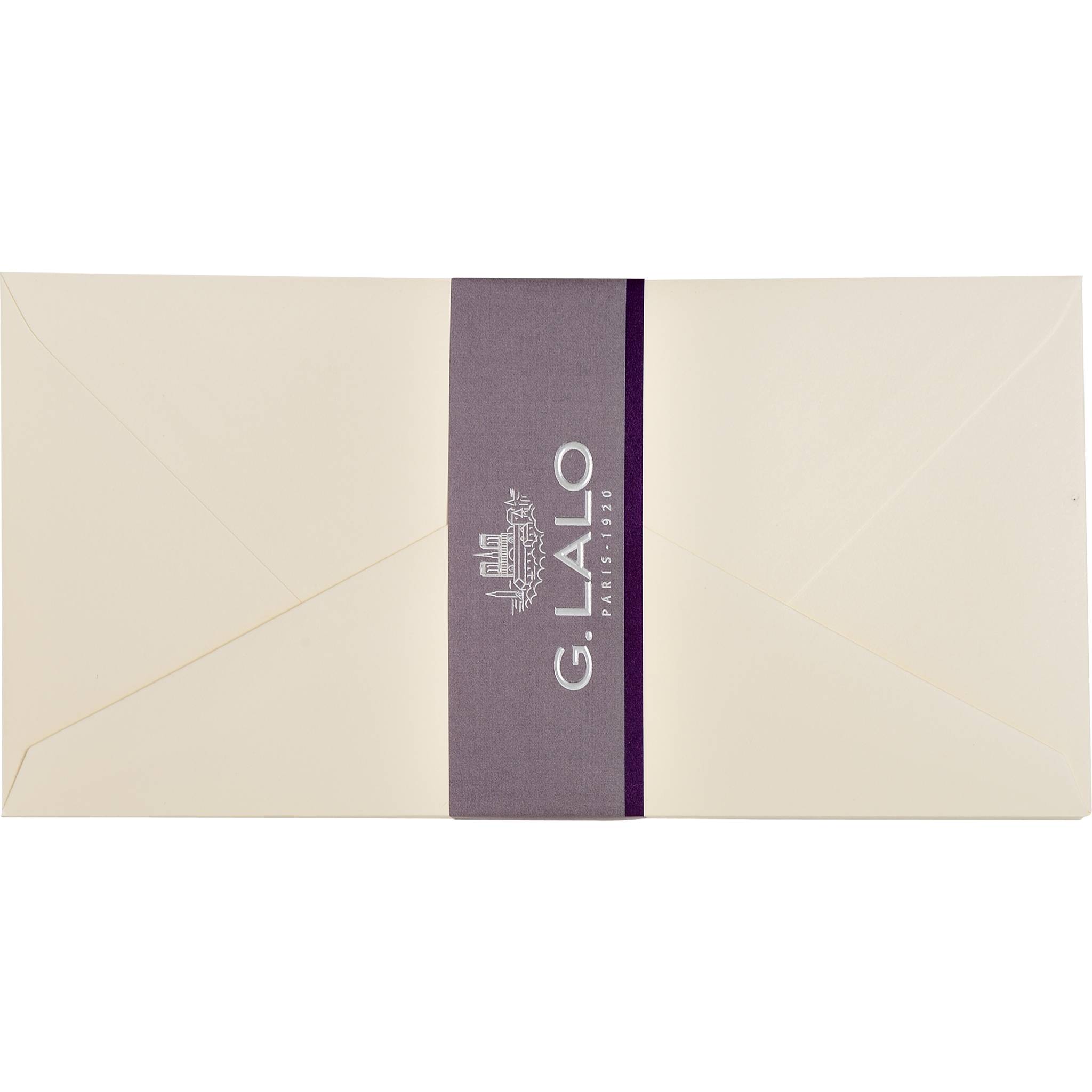 G.Lalo 5x Packung 20 Umschlägen DL 220x110mm, 125g, Vélin pur Coton Creme 21800L