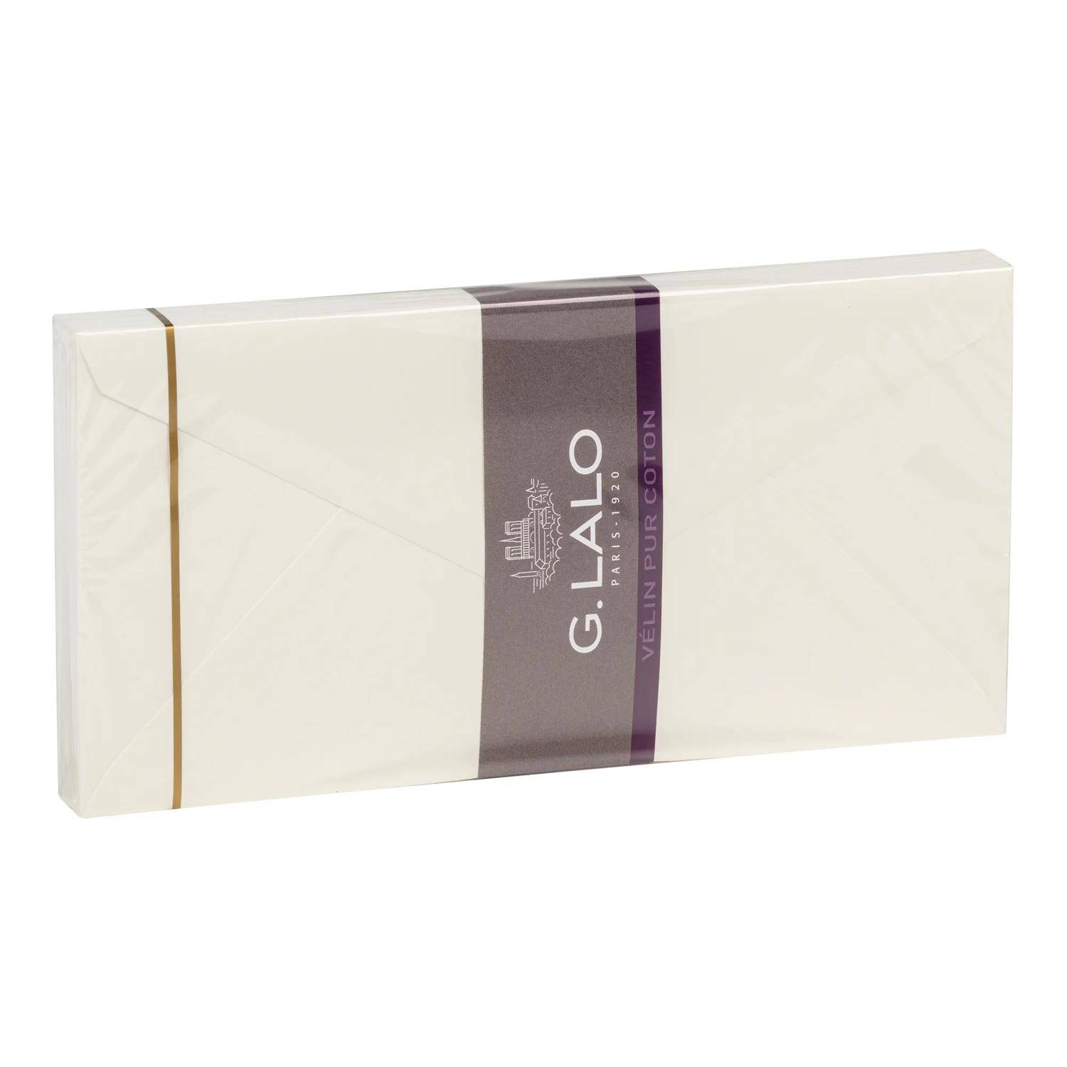 G.Lalo 5x Packung 20 Umschlägen DL 220x110mm, 125g, Vélin pur Coton Creme 21800L