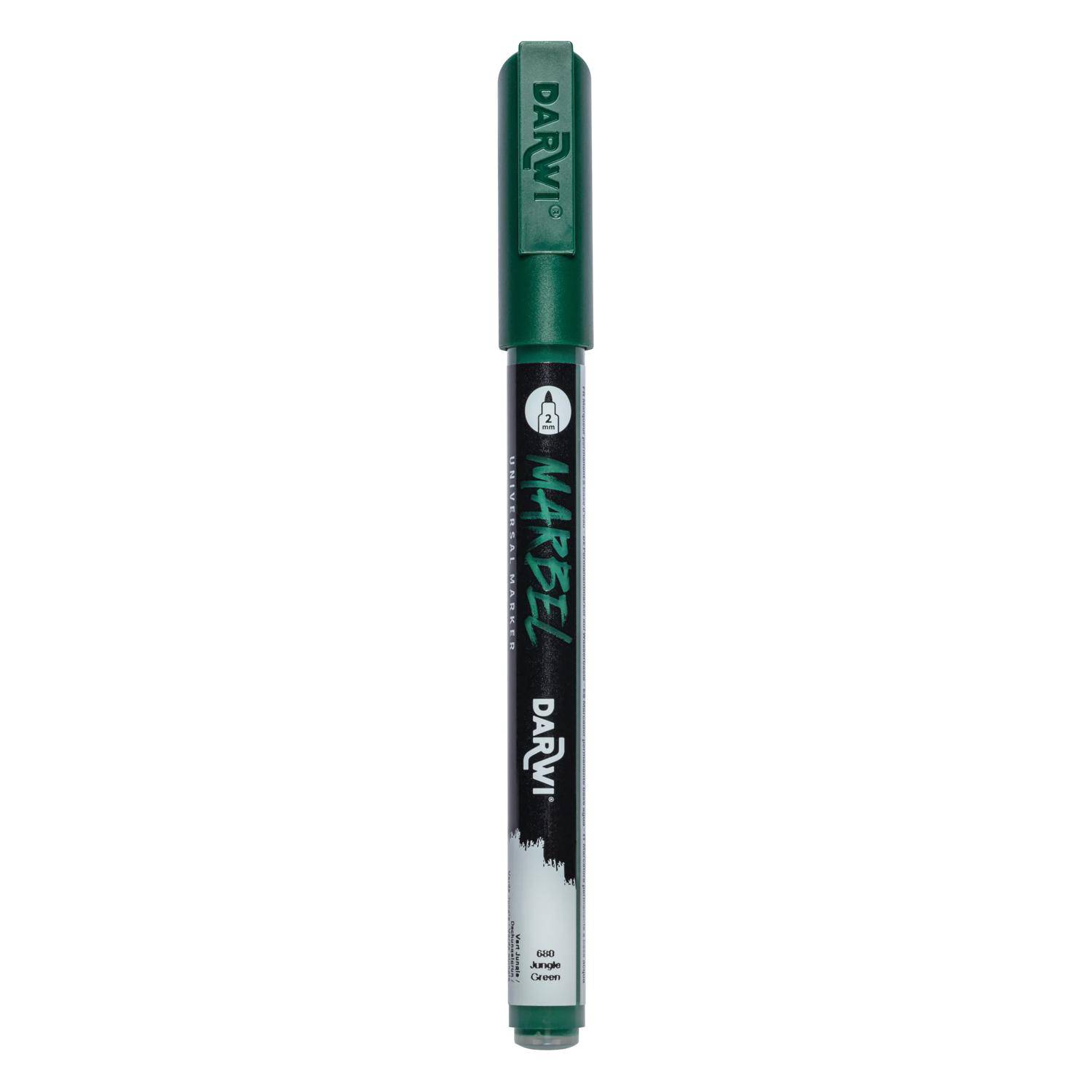 Darwi 6x Marker Acrylfarbe, feine Spitze 2mm Dschungelgrün DA0223002680C