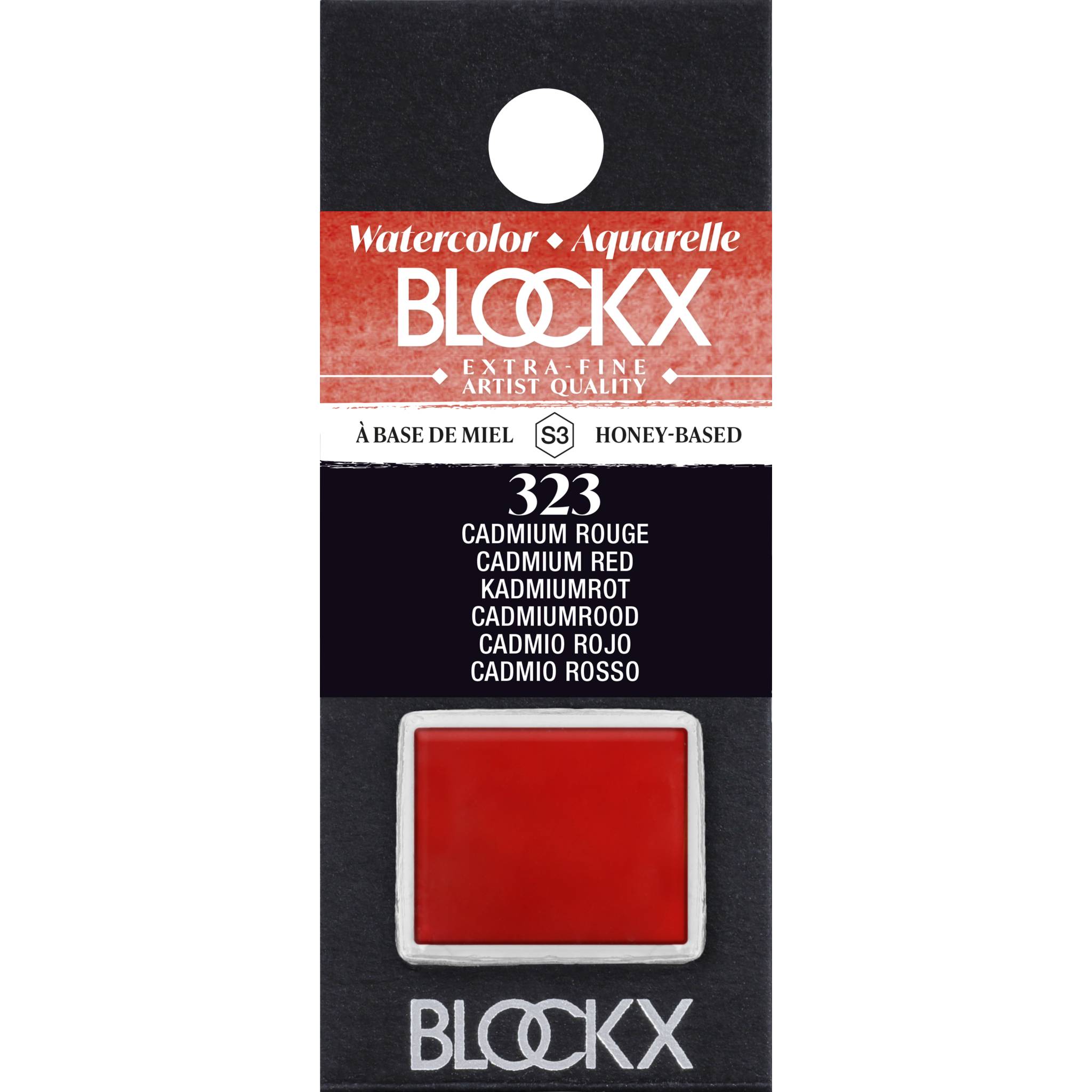 Blockx 3x Aquarellfarbe, Kadmiumrot - 1/2 Näpfchen 1,5ml - Cadmium Rot 41323BXC