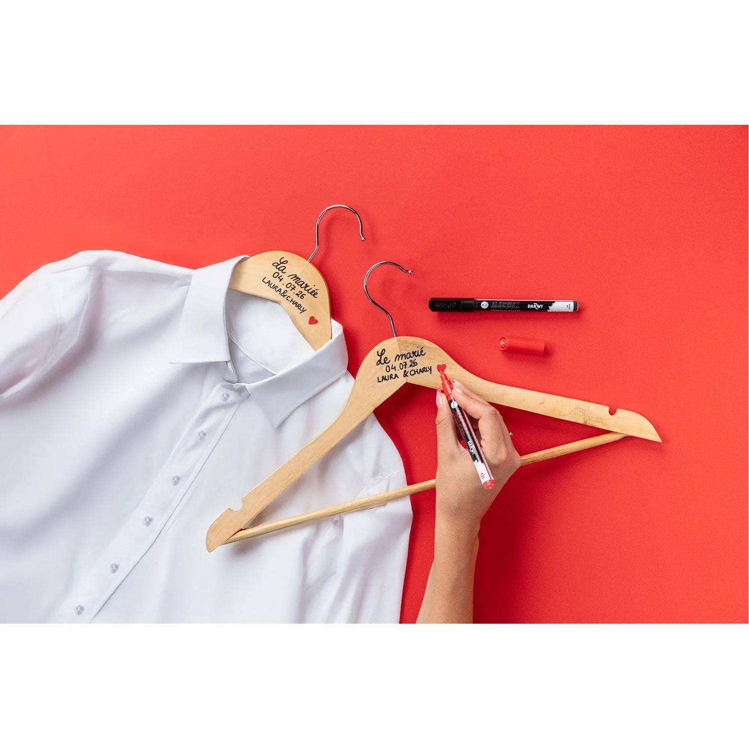 Darwi 6x Marker Acrylfarbe, extrafeine Spitze 0,7mm Mohnrot DA0223001480C