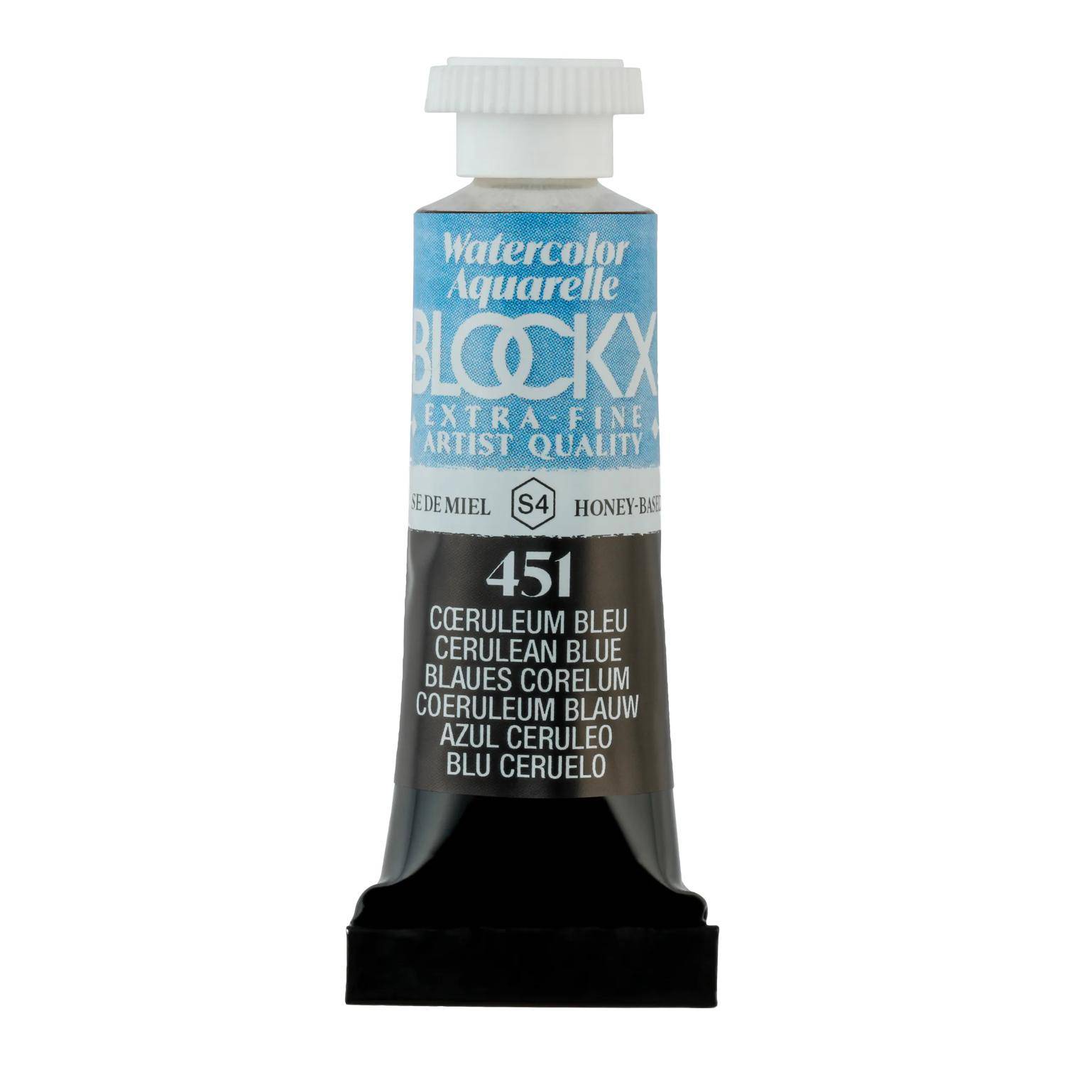 Blockx 3x Aquarellfarbe, Azurblau - Tube 5ml - Cœruleum blau 43451BXC