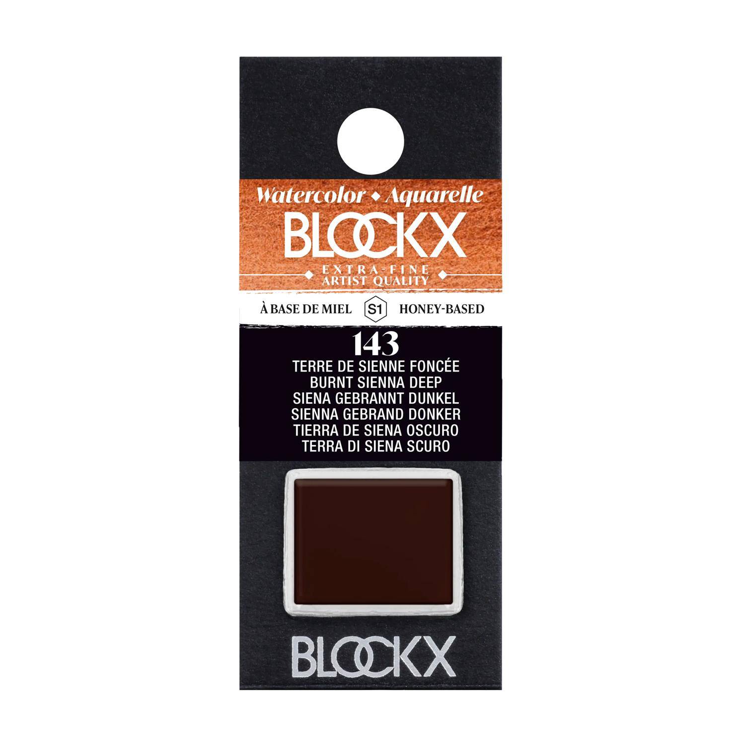 Blockx 3x Aquarellfarbe, 1/2 Näpfchen 1,5ml Dunkelsiena 41143BXC