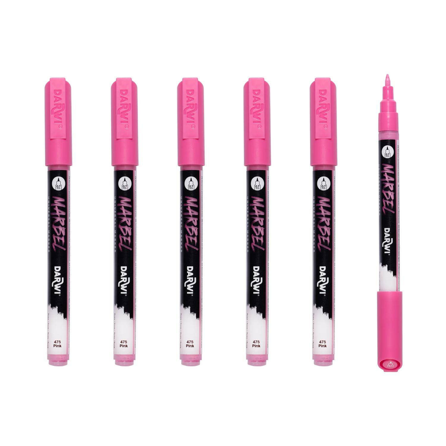 Darwi 6x Universalmarker Acrylfarbe, extrafeine Spitze 0,7mm Rosa DA0223001475C