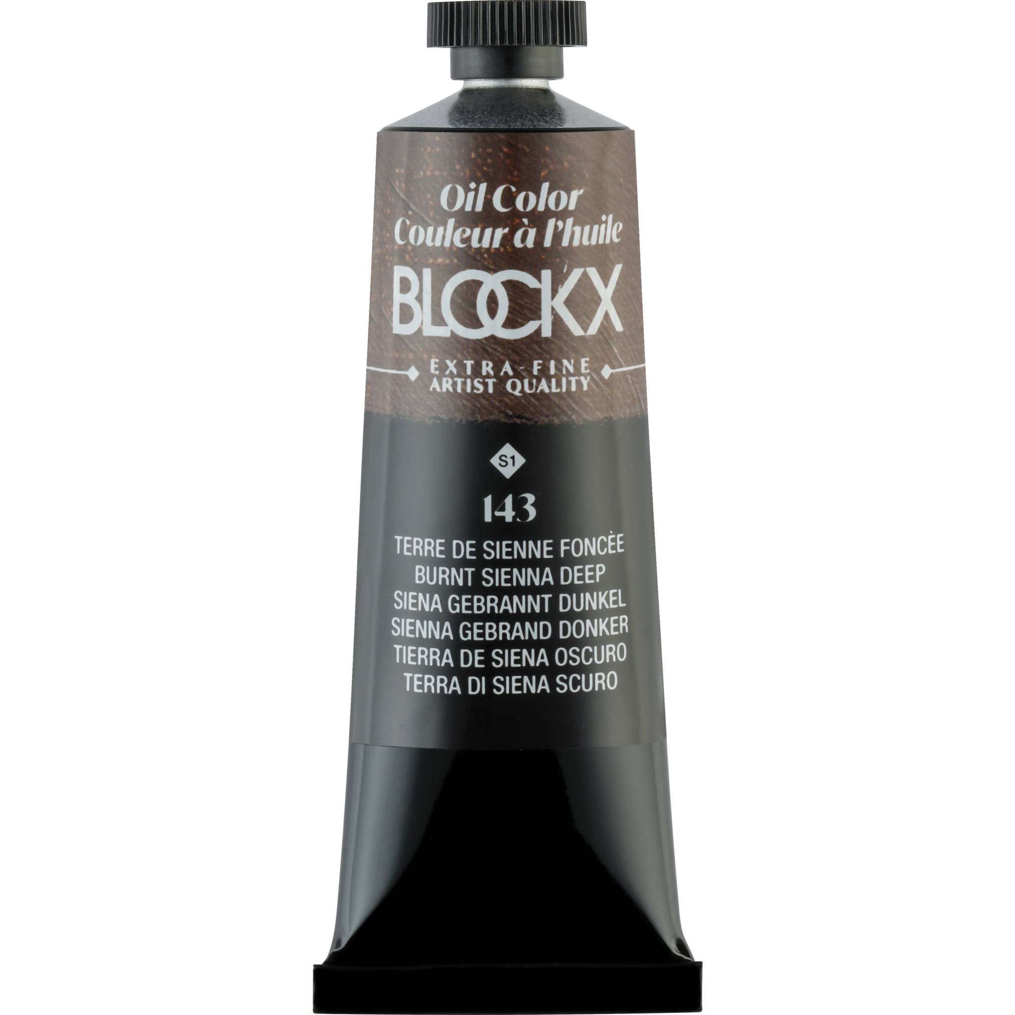 Blockx 3x Ölfarbe, Siena gebrannt dunkel - Tube 35ml - Dunkelsiena 213143BXC