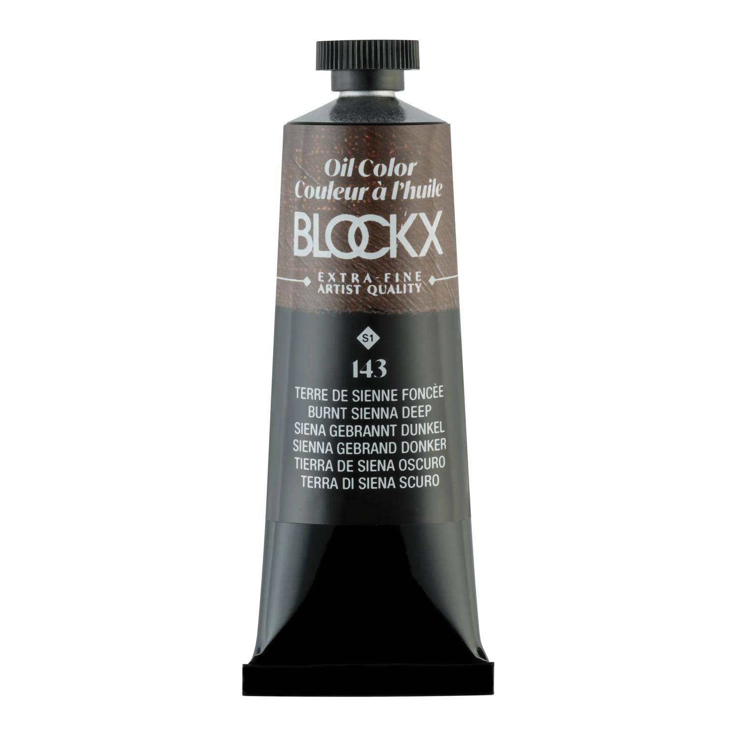 Blockx 3x Ölfarbe, Siena gebrannt dunkel - Tube 35ml - Dunkelsiena 213143BXC