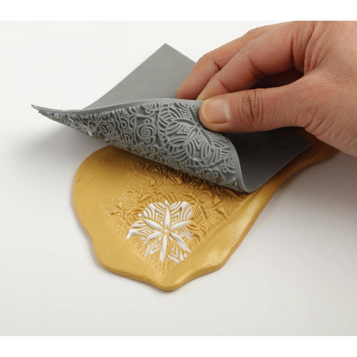 Cernit 10x Texturmatte, Mandala - Grau CE95025C