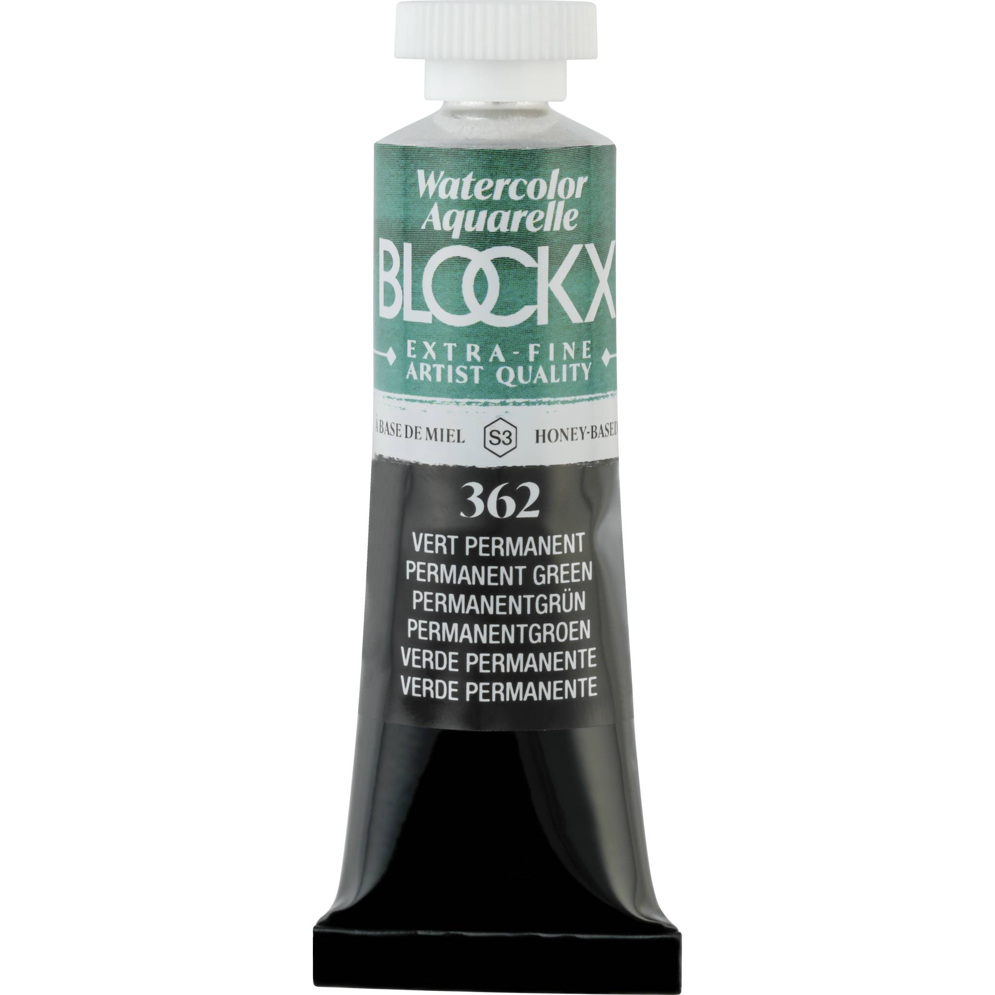 Blockx 3x Aquarellfarbe, Permanentgrün - Tube 15ml - Permanentgrün 44362BXC