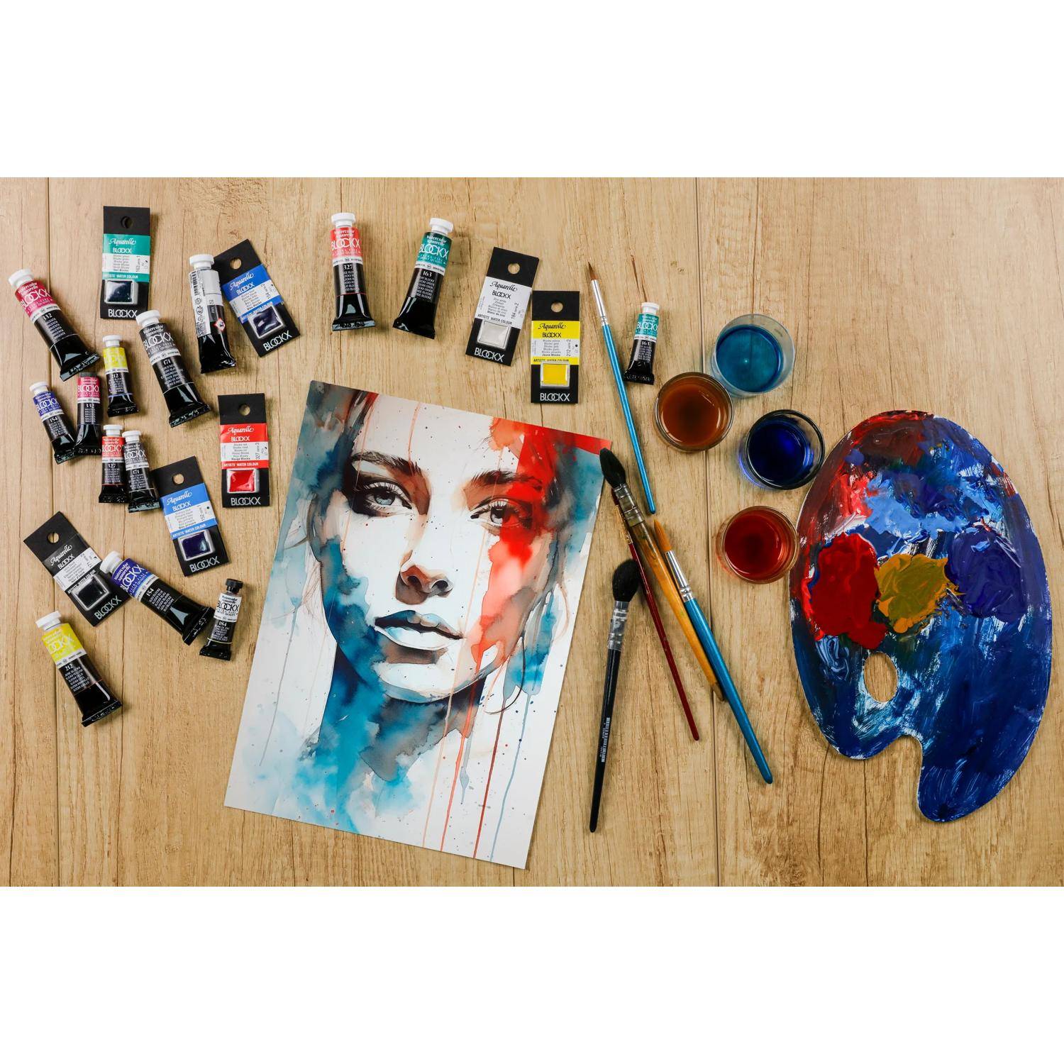 Blockx 3x Aquarellfarbe, Elfenbeinschwarz 1/2 Näpfchen 1,5ml 41171BXC