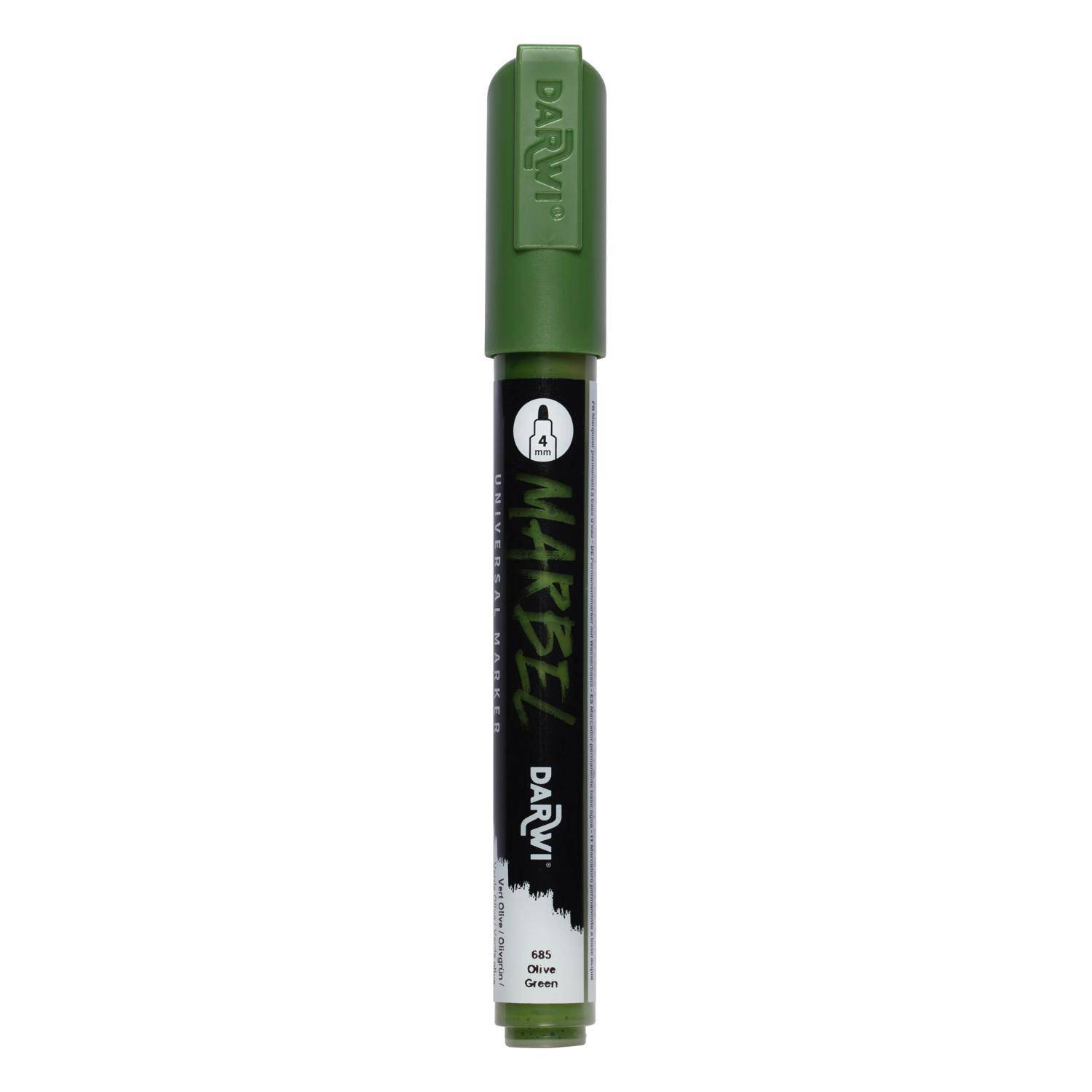Darwi 6x Marker Acrylfarbe, Rundspitze medium 4mm Olivgrün DA0226004685C