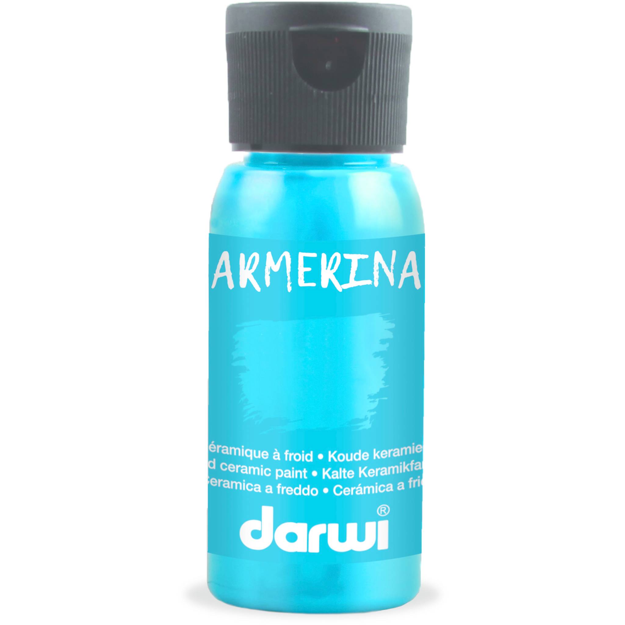 DARWI 4x Flasche Keramik - Glanzfarbe 50 ML Türkis - DA0380050280C