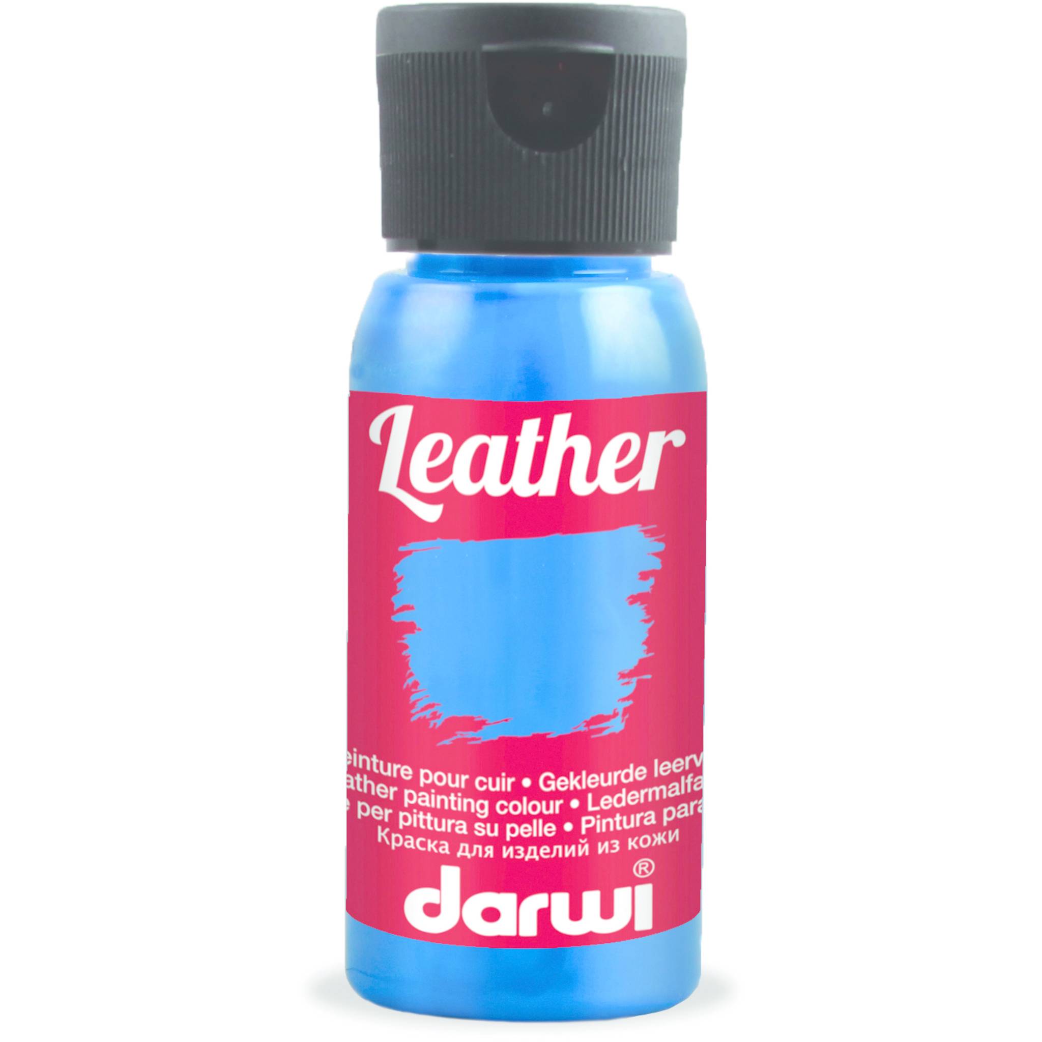 Darwi 4x DARWI Ledermalfarbe, Flasche 50ml, Blau - Blau DA0420050215C