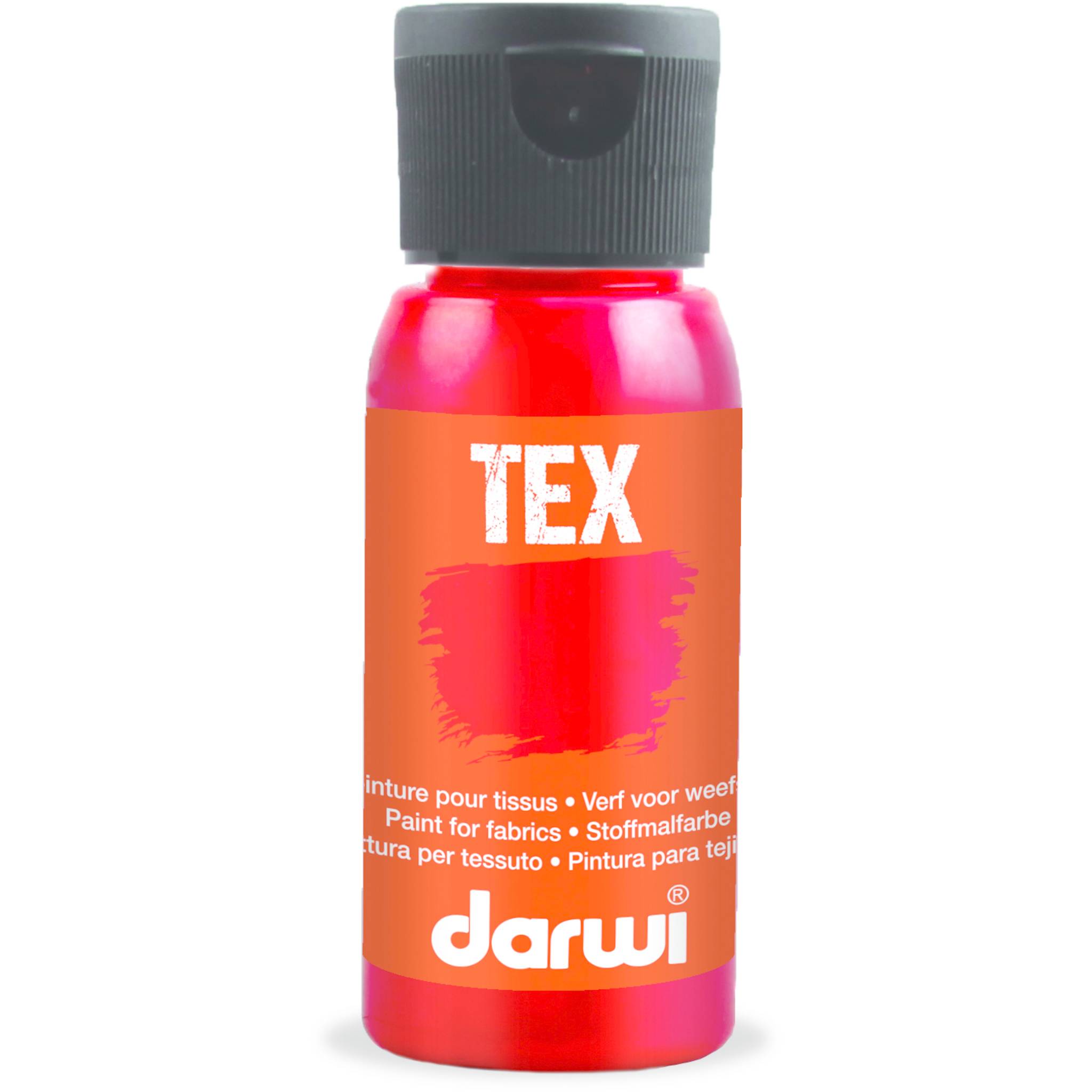 Darwi 4x DARWI Stoffmalfarbe, Flasche 50ml, Karminrot - Karmin DA0100050420C