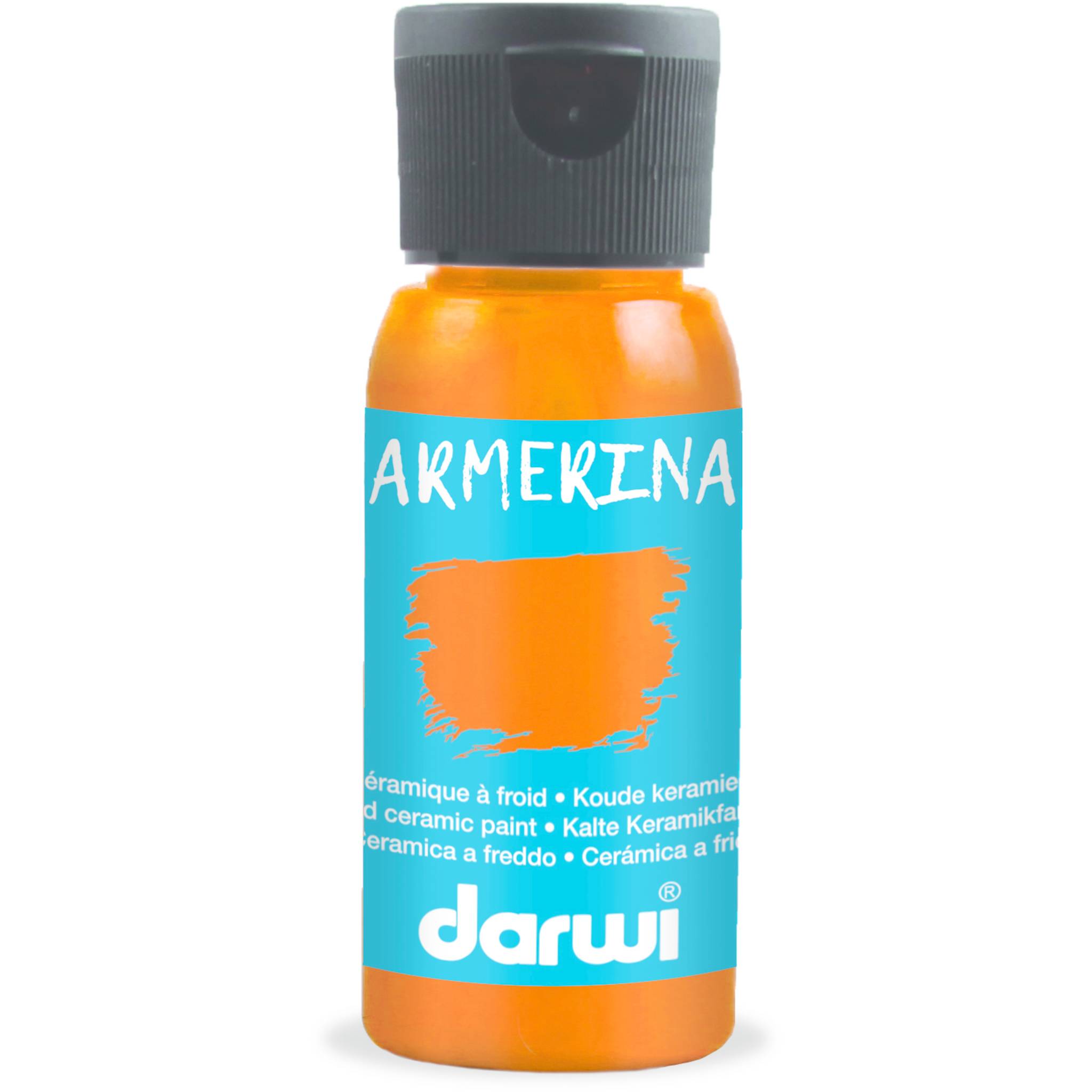 Darwi 4x DARWI Kalte Keramikfarbe, Flasche 50ml, Orange - Orange DA0380050752C