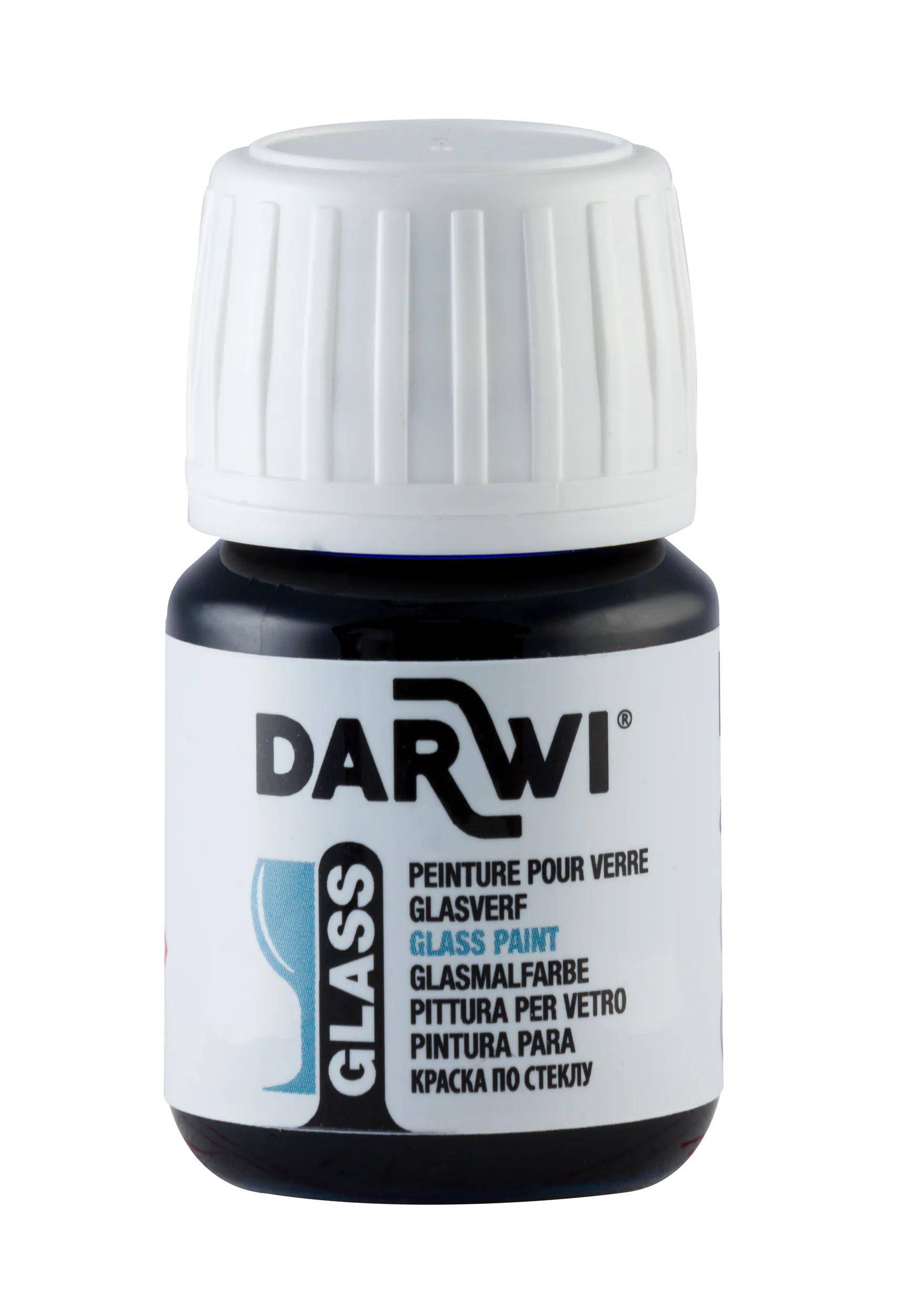 Darwi 5x DARWI Glasmalfarbe, Flakon 30ml, Karminrot - Karmin DA0700030420C