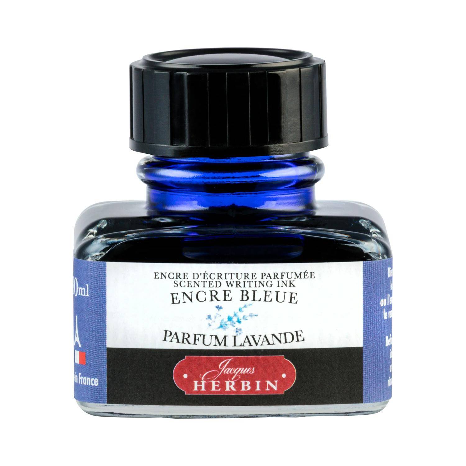 Jacques Herbin 4x Fein parfümierte Tinte im Flakon - Blue, lavender scent 13710T