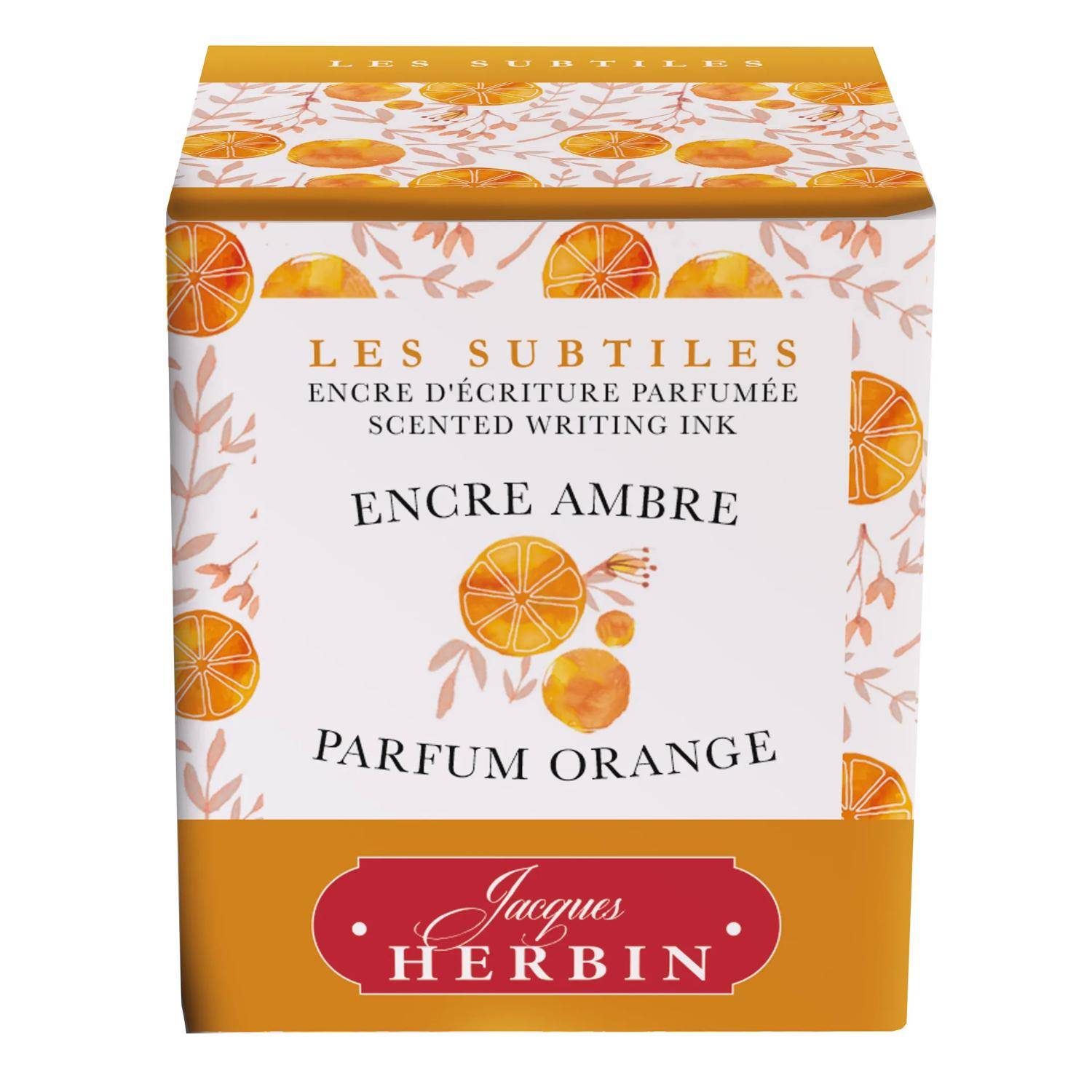 Jacques Herbin 4x Fein parfümierte Tinte im Flakon - Amber, orange scent 13756T