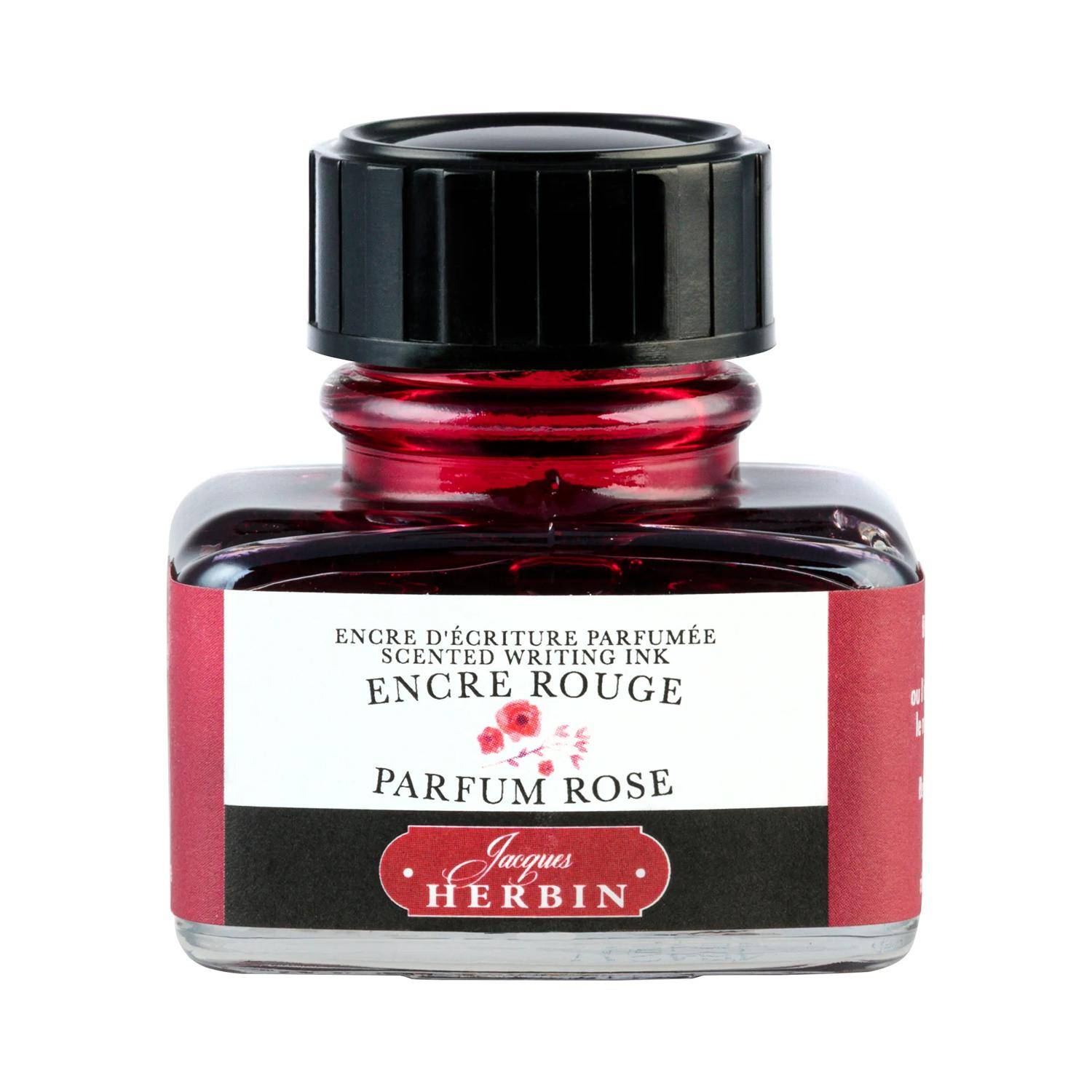 Jacques Herbin 4x Fein parfümierte Tinte im Flakon - Red, rose scent 13768T