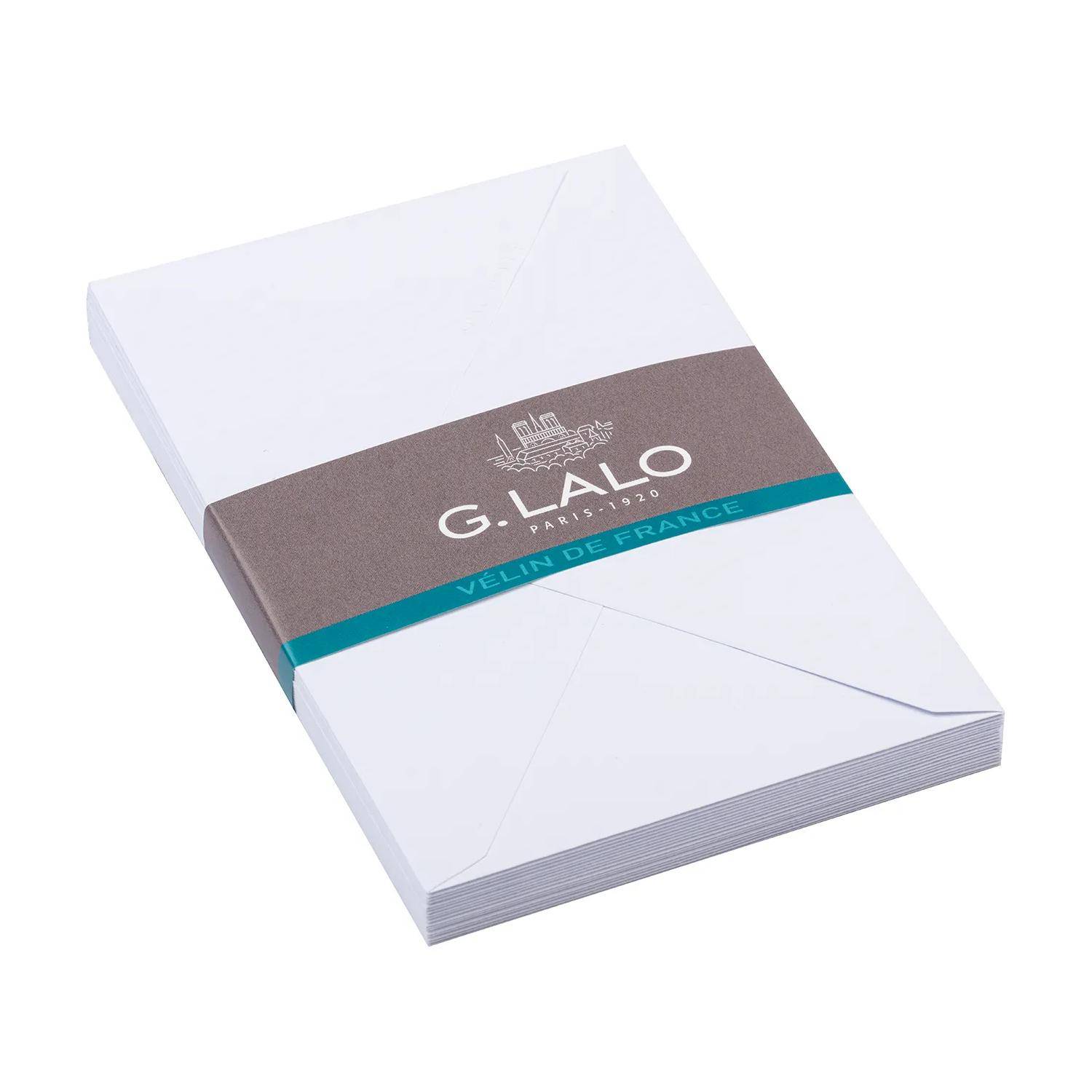 G.Lalo 10x Packung 20 Umschlägen Vélin de France, C6 107x152mm, 100g Weiß 21700L
