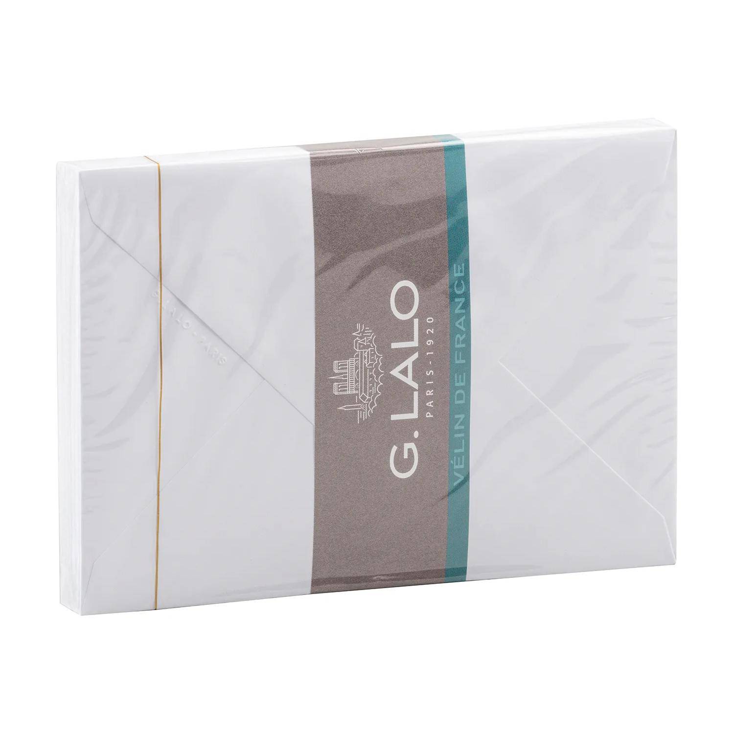 G.Lalo 10x Packung 20 Umschlägen Vélin de France, C6 107x152mm, 100g Weiß 21700L