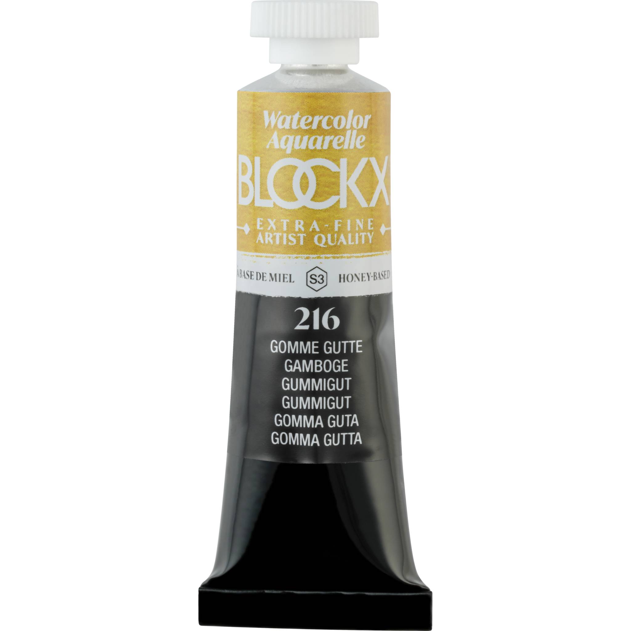 Blockx 3x Aquarellfarbe, Gummigutt - Tube 15ml - Gummigutt 44216BXC