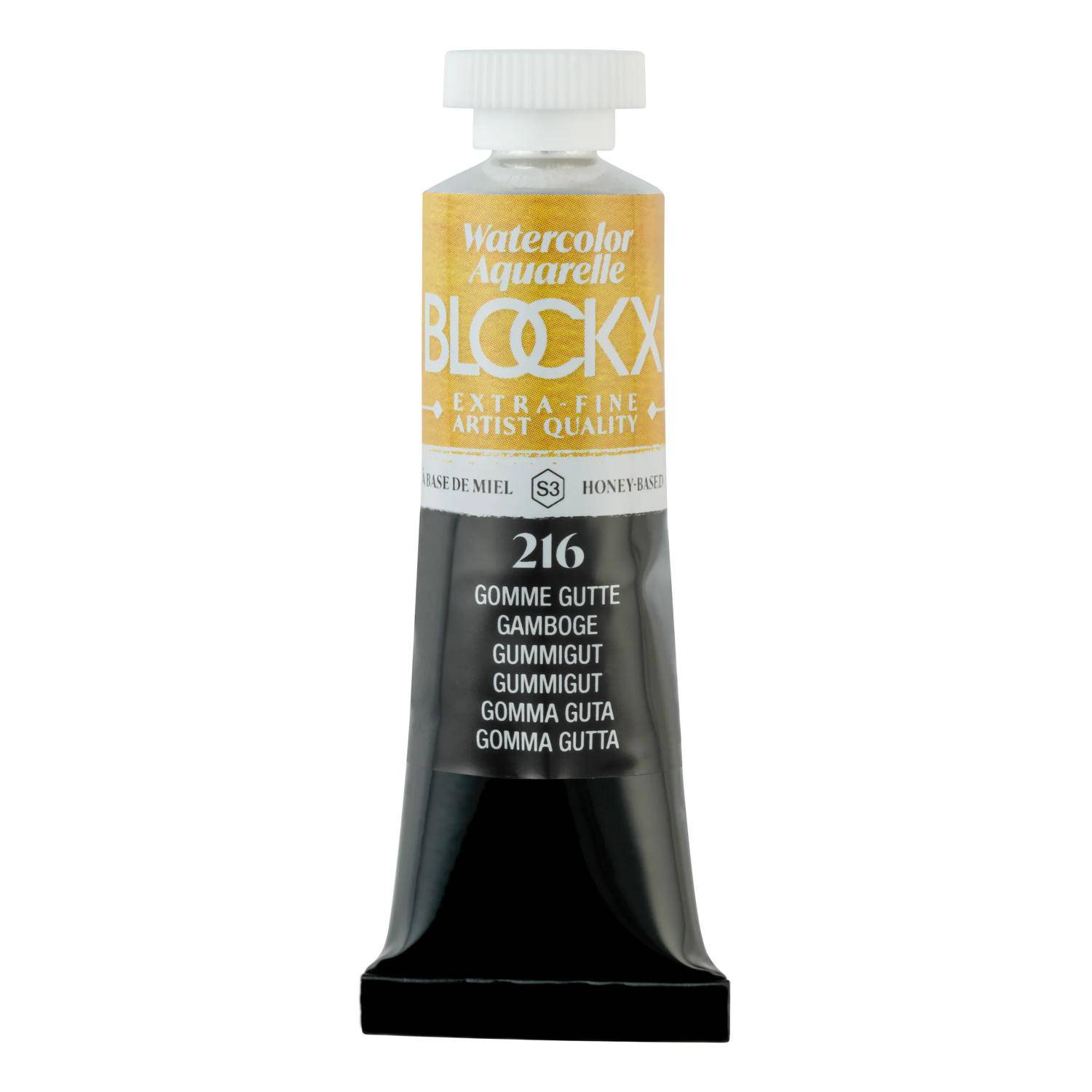 Blockx 3x Aquarellfarbe, Gummigutt - Tube 15ml - Gummigutt 44216BXC