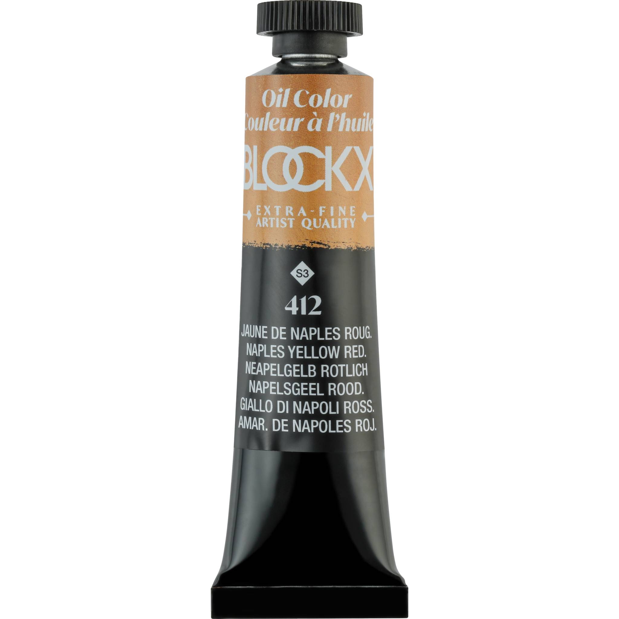 Blockx 3x Ölfarbe, rötliches Neapelgelb, Tube 20ml - Neapelrötlichgelb 212412BXC