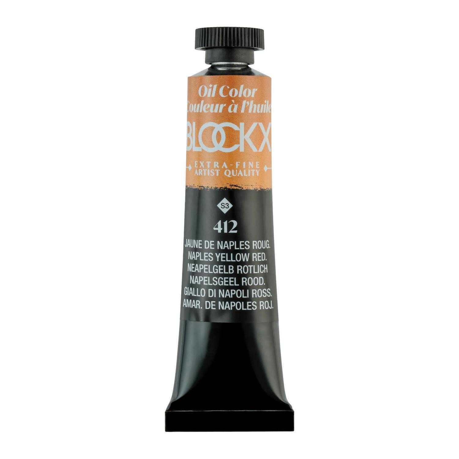 Blockx 3x Ölfarbe, rötliches Neapelgelb, Tube 20ml - Neapelrötlichgelb 212412BXC