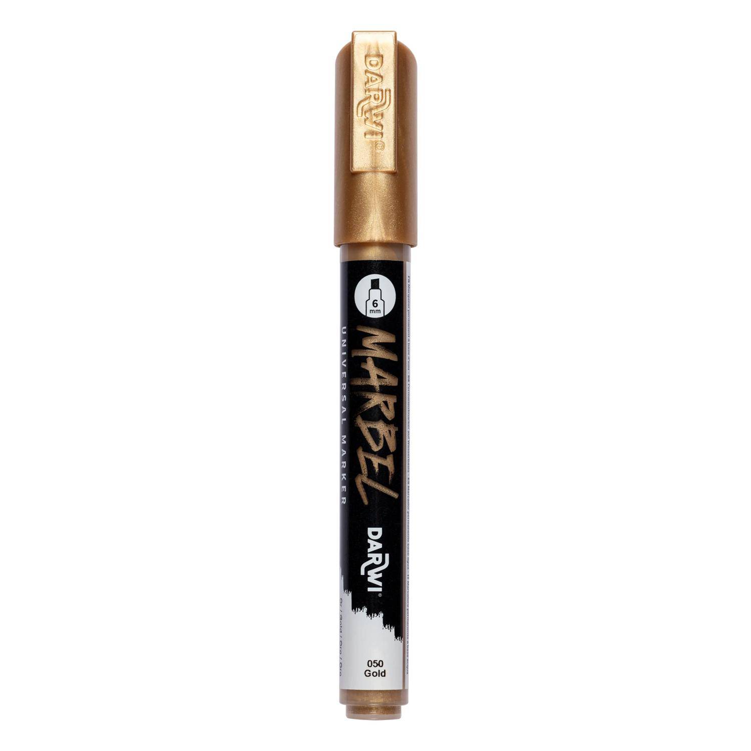 Darwi 6x Universalmarker Acrylfarbe, Keilspitze medium 6mm Gold DA0236006050C
