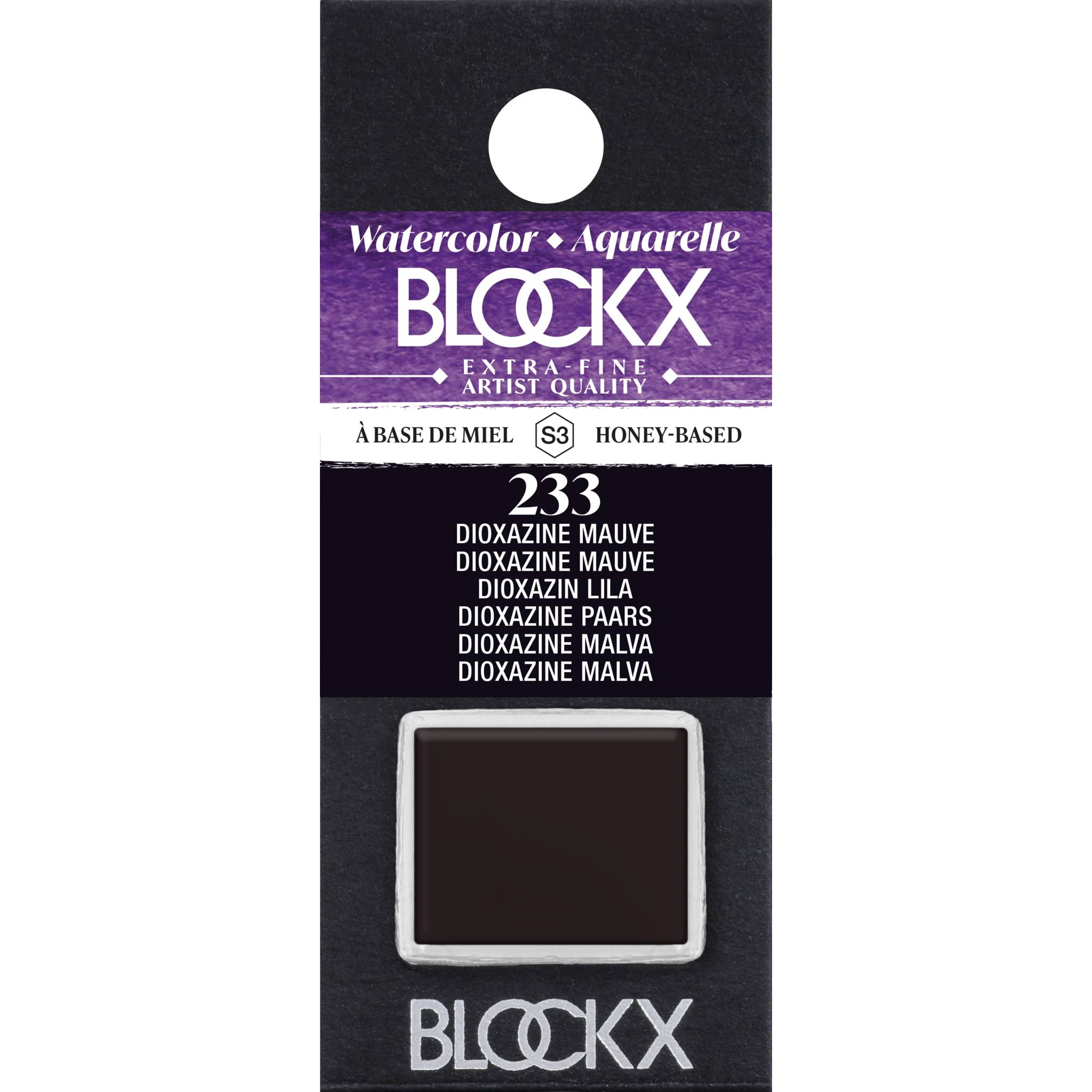 Blockx 3x Aquarellfarbe, Dioxazin 1/2 Näpfchen 1,5ml Dioxazin Malve 41233BXC