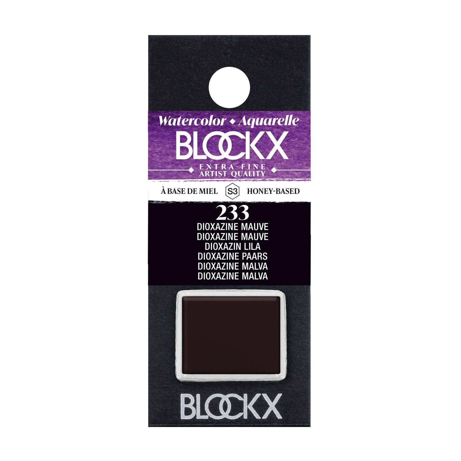 Blockx 3x Aquarellfarbe, Dioxazin 1/2 Näpfchen 1,5ml Dioxazin Malve 41233BXC