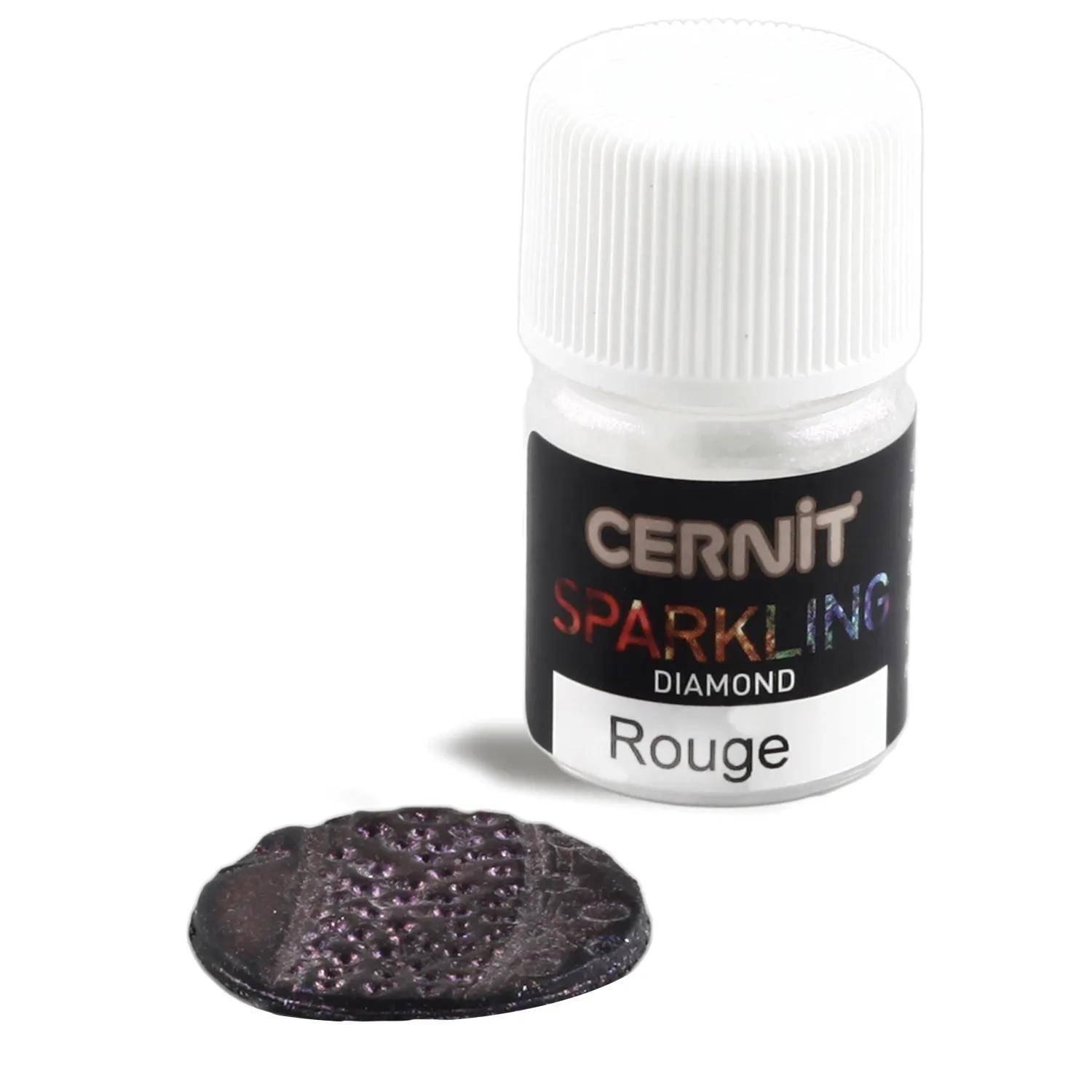 Cernit 6x Sparkling 5g, Diamant Pigmentpulver, Rot - Rot CE6120005400C