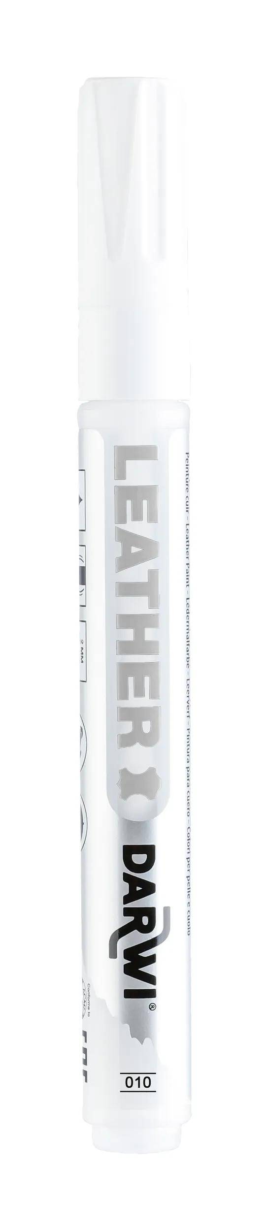 Darwi 6x DARWI Ledermarker, Spitze 2mm, Inhalt 6ml, Weiß - Weiß DA0420013010C