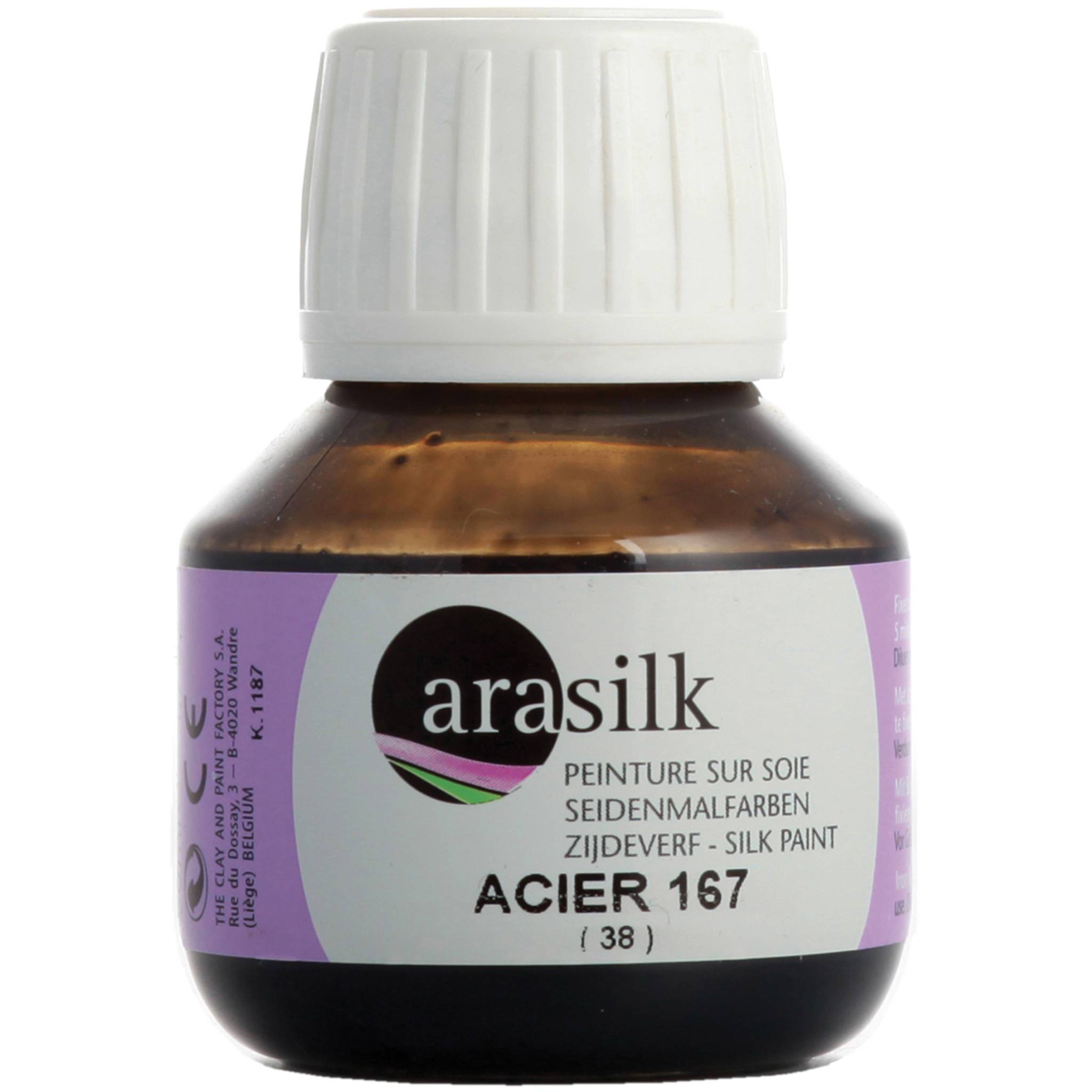 H Dupont 3x Arasilk 50ml, Seidenmalfarbe, Stahlgrau - Stahl DU0170050167C